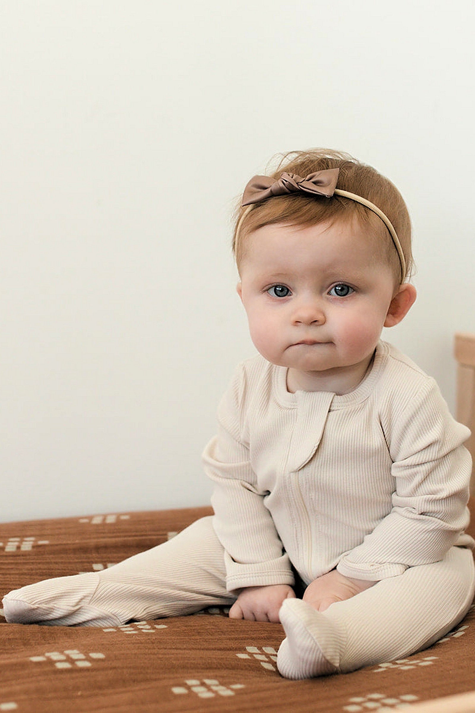 Vanilla Ribbed Zipper Footed Pajama, Organic Cotton, Baby Essentials