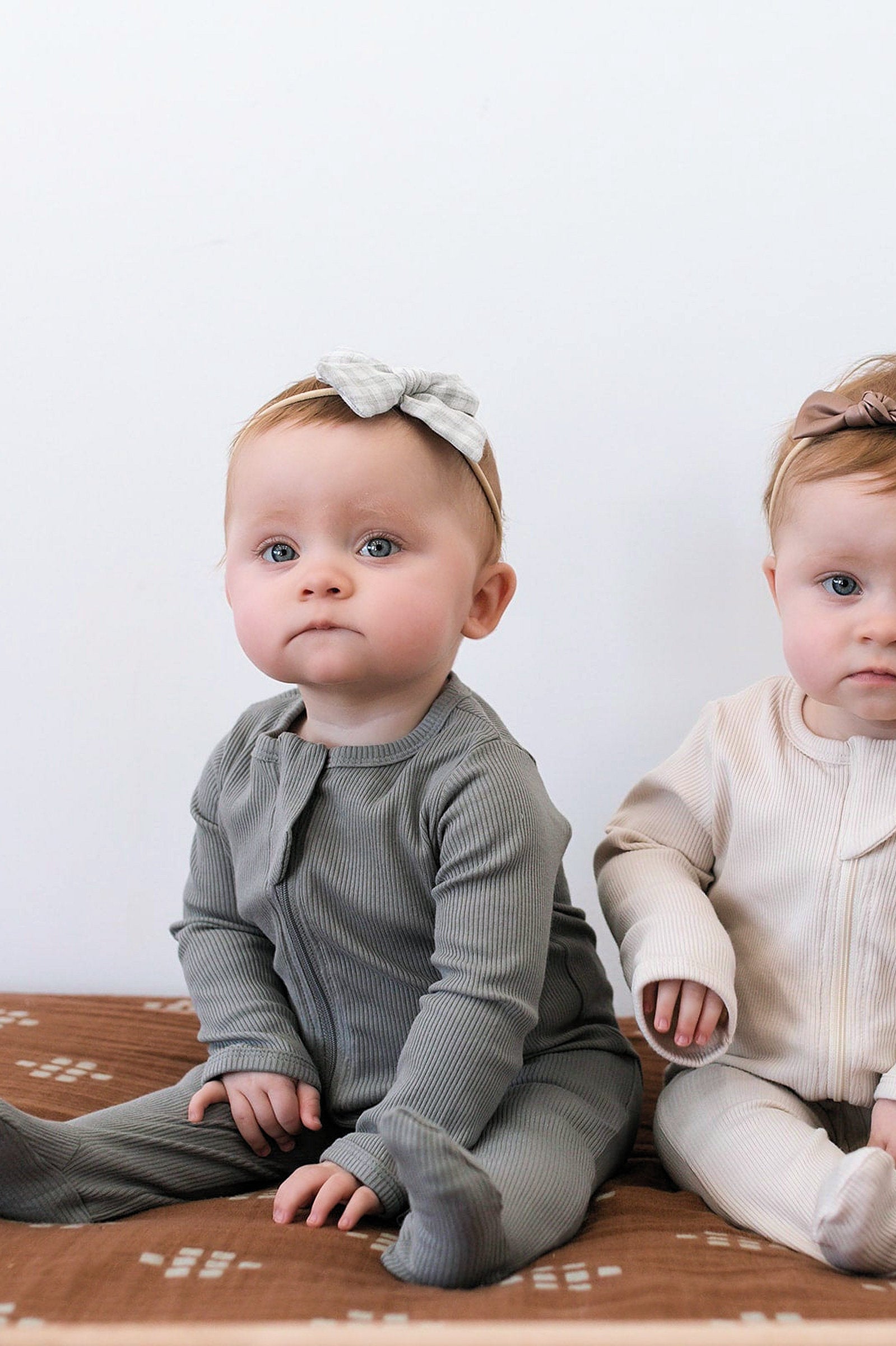 Grey Ribbed Zipper Footed Pajama, Organic Cotton, Baby Essentials