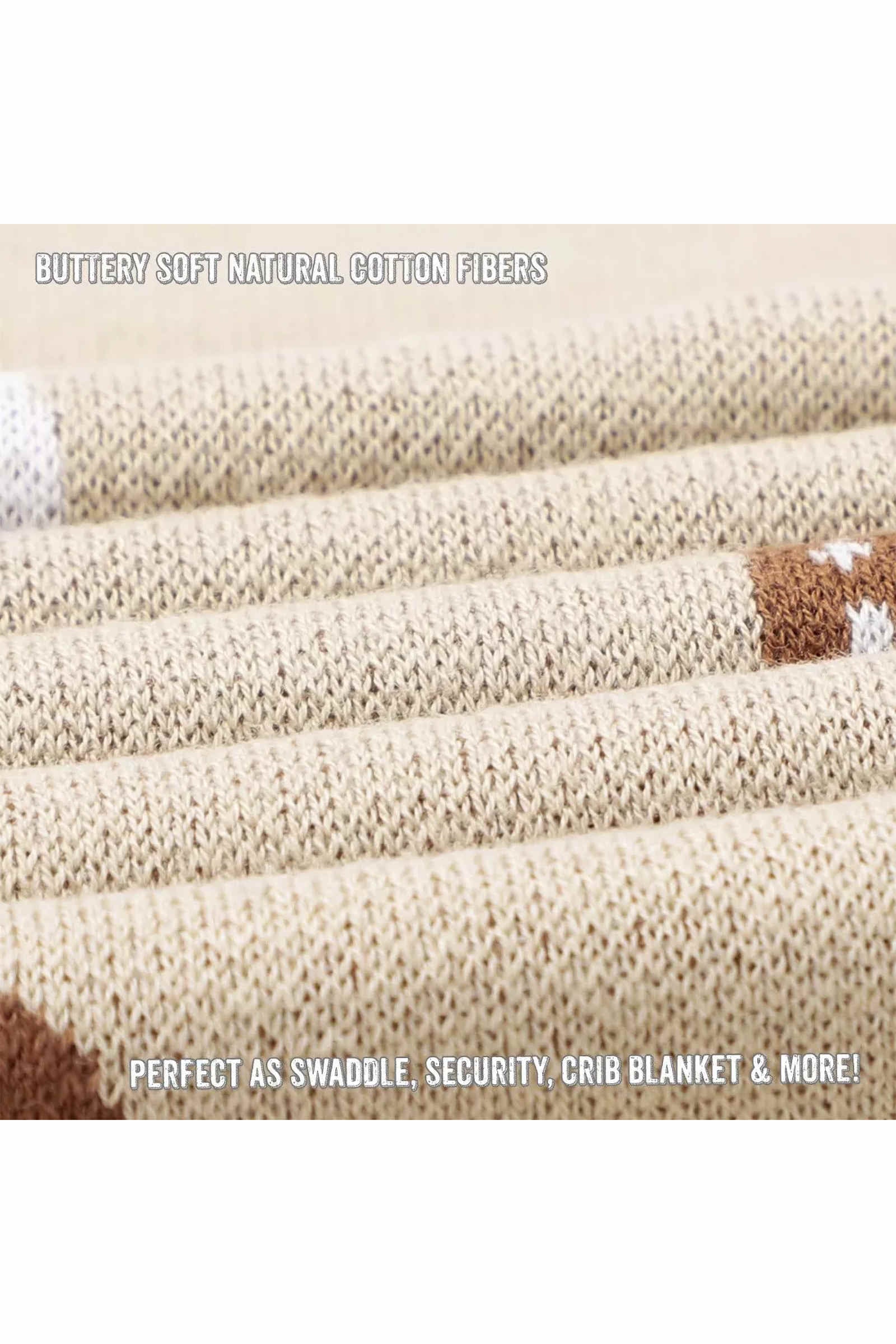 Knit Mushroom Luxury Swaddle Blanket, 100% OEKO Tex Pima Cotton
