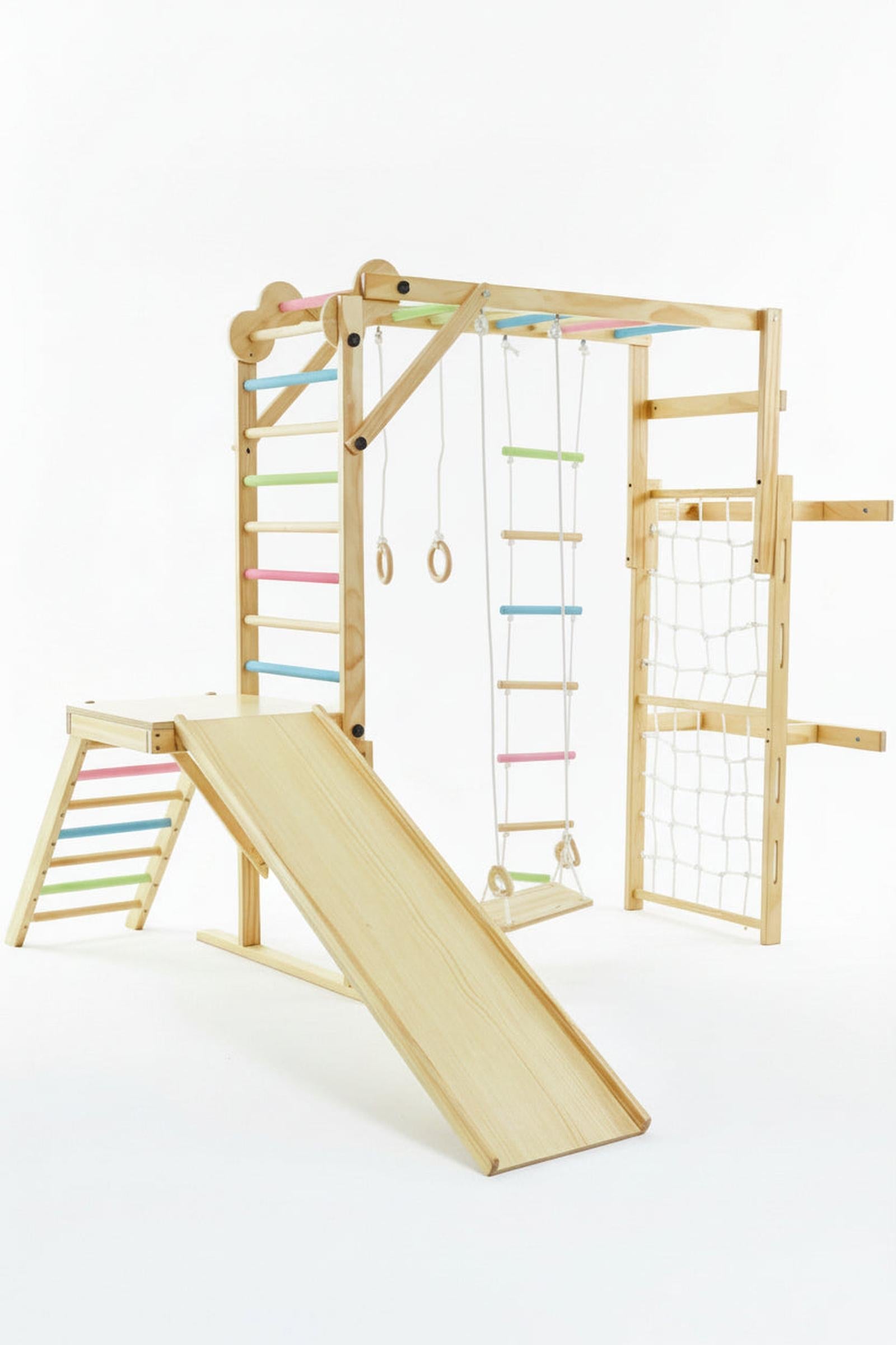 Grove Foldable Jungle Gym Playset, Indoor, Climber, Slide, Color Bars