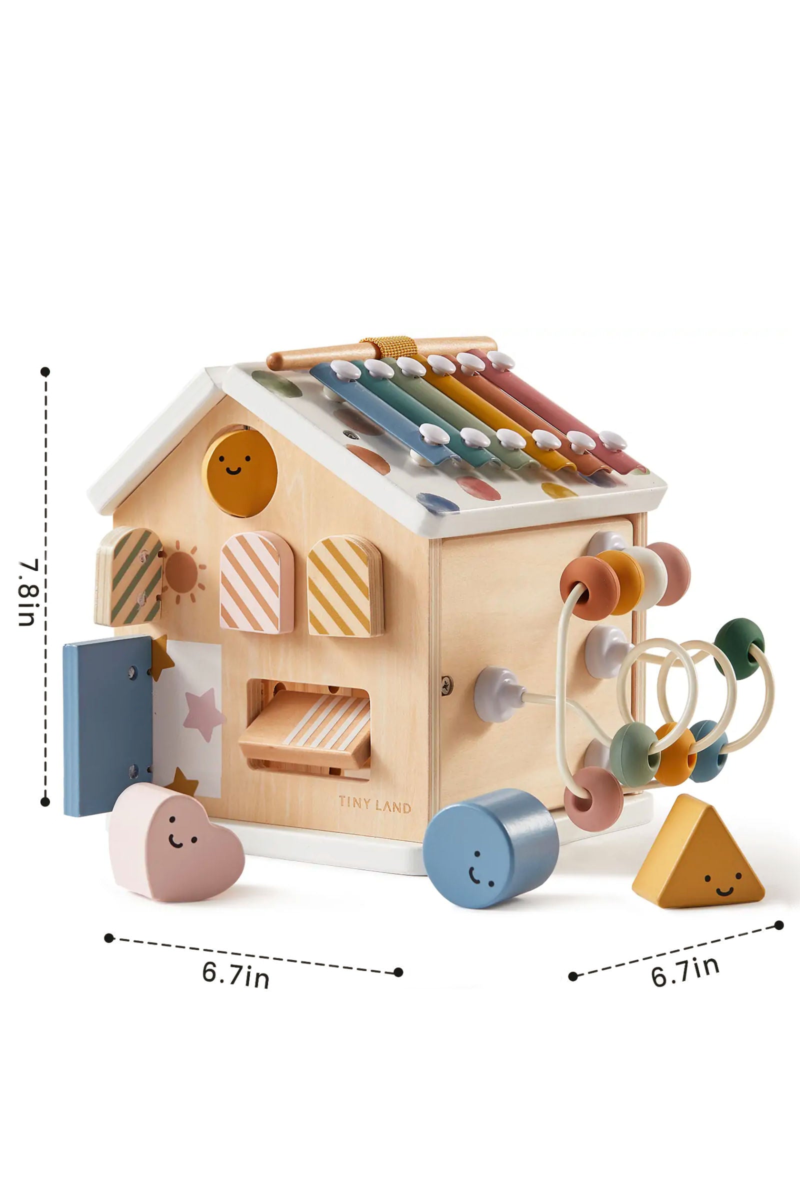 Cottage Morandi Wooden Activity Cube, Montessori Inspired, Baby & Toddler