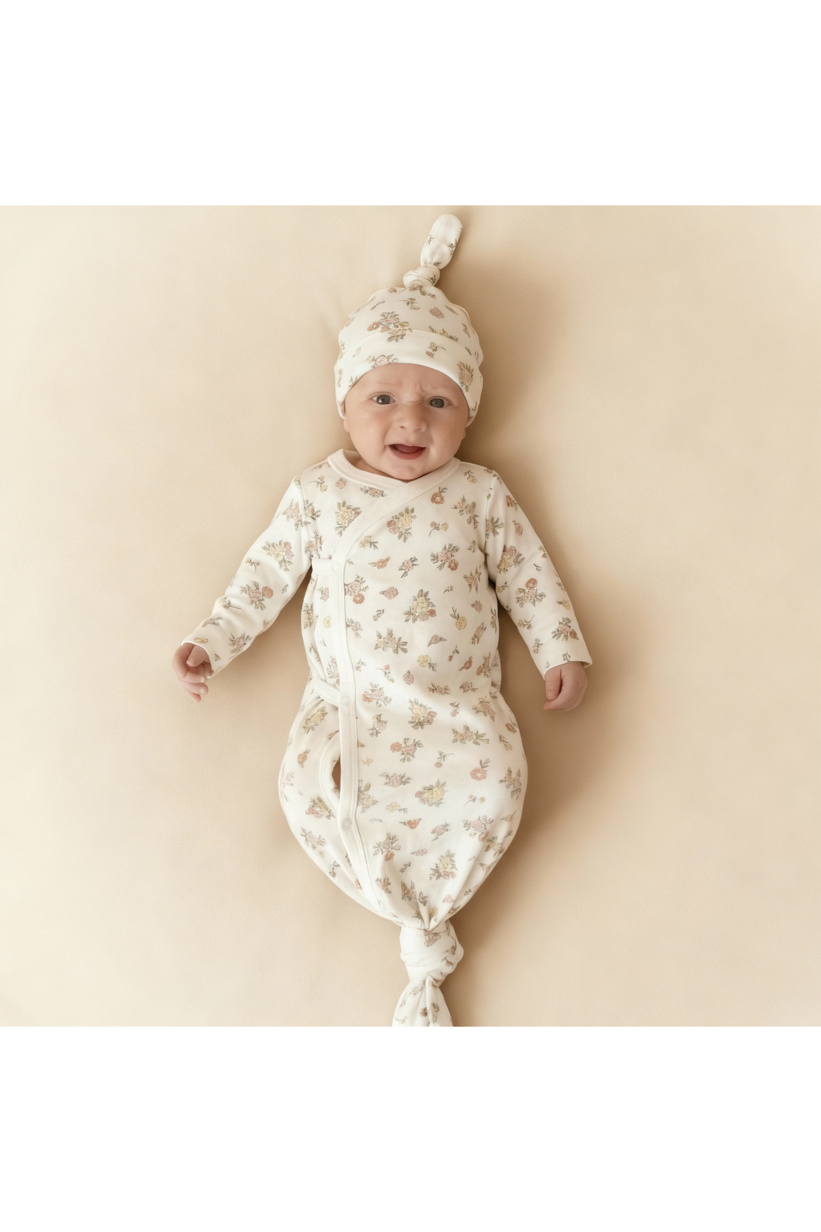 Organic Kimono Knotted Sleep Gown - Meadow