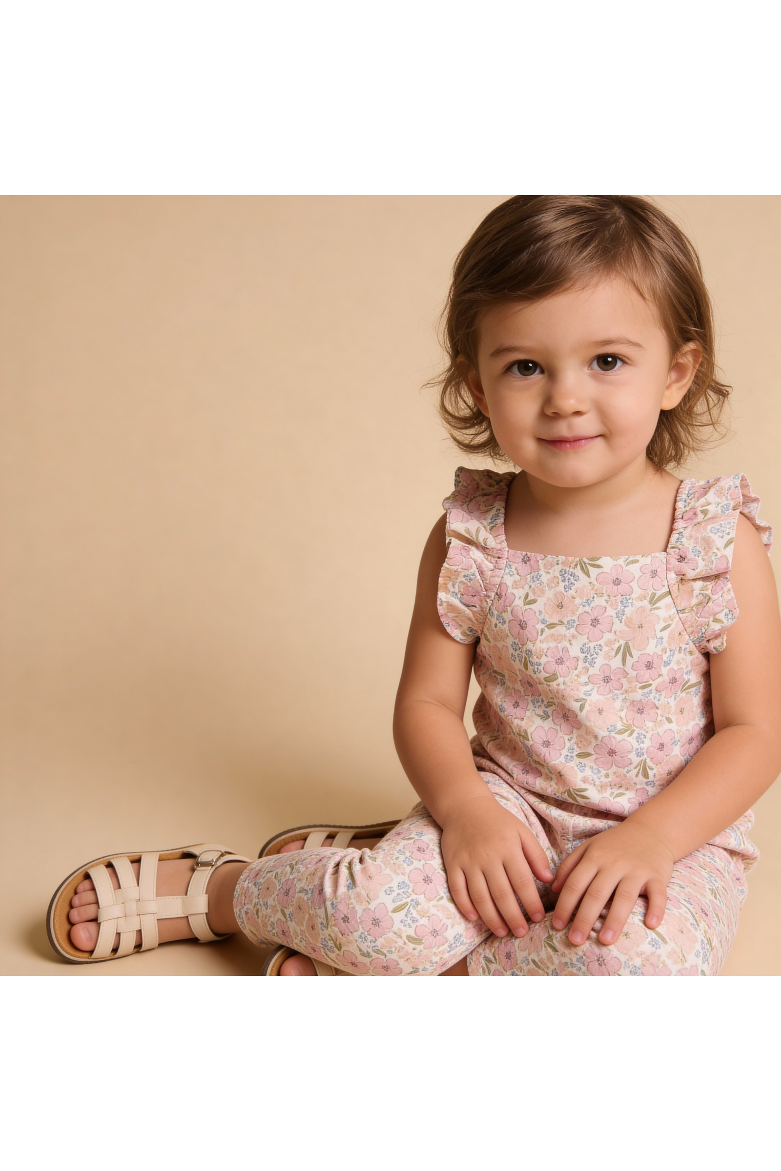 Organic Flutter Romper - Peony