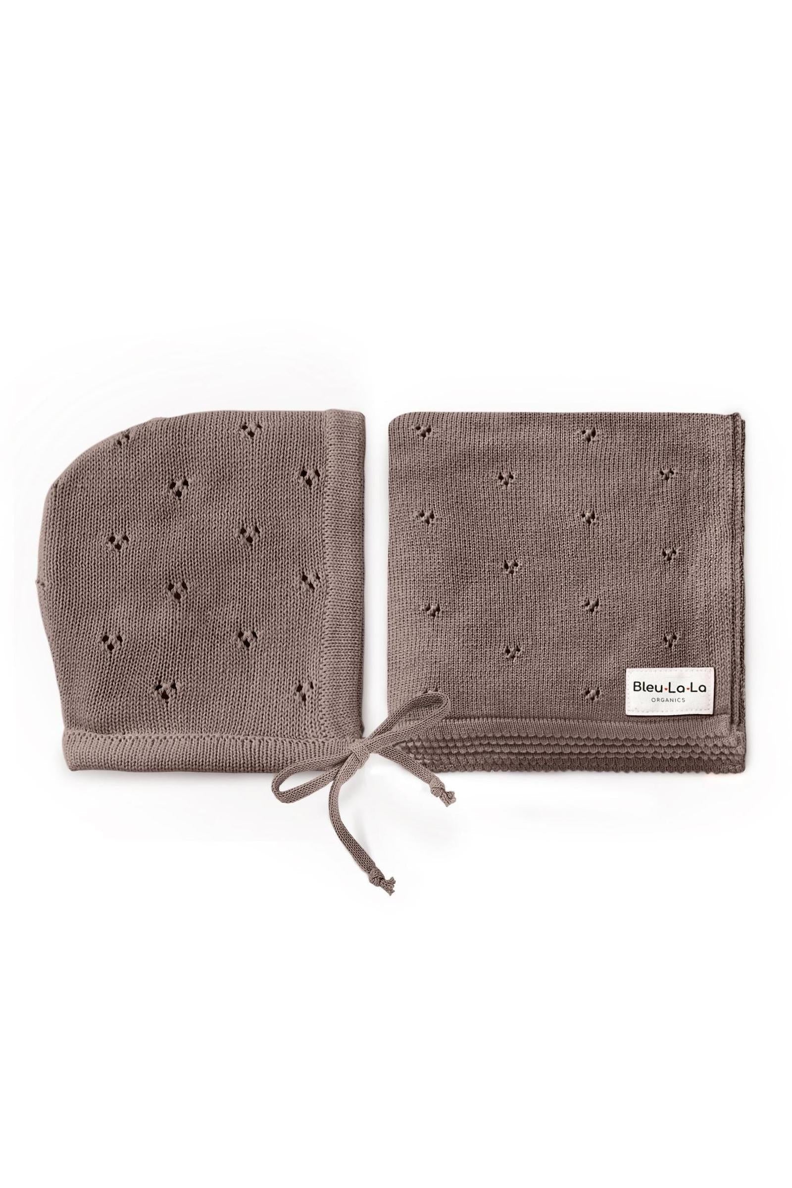 Organic Pointelle Swaddle Blanket + Hat Gift Set