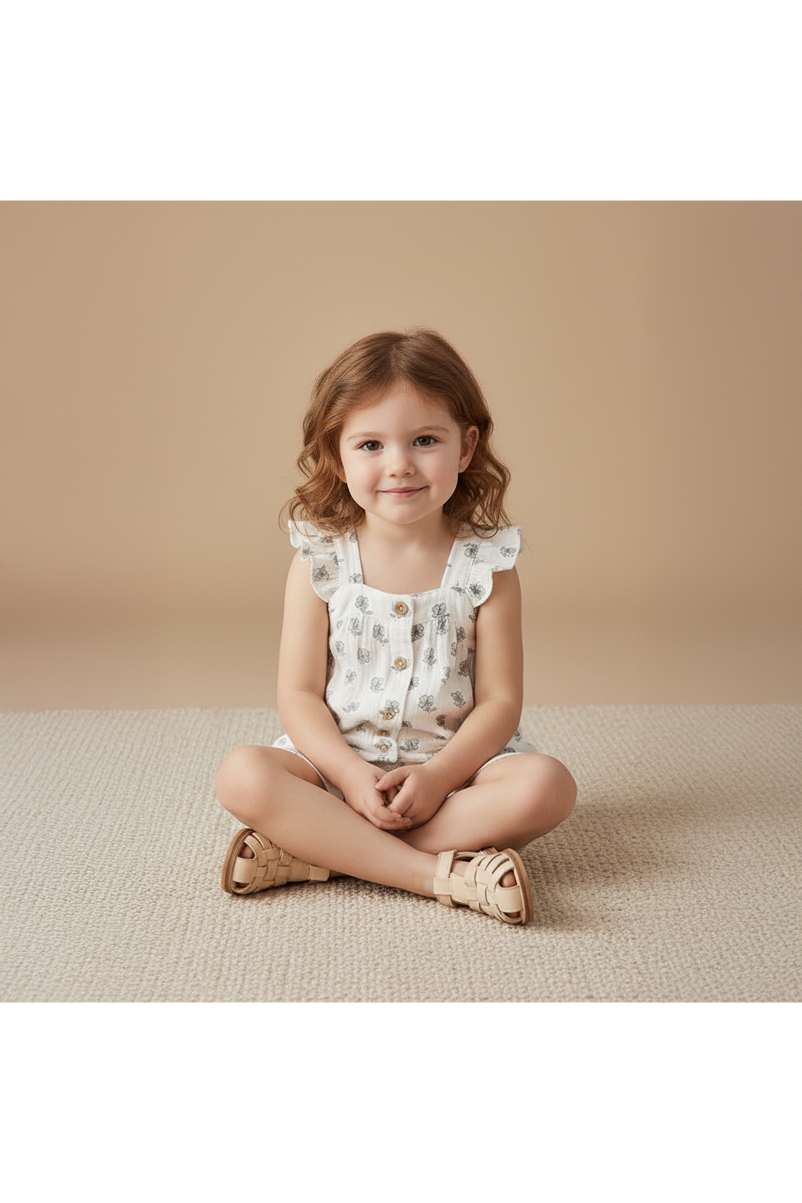 Organic Flutter Top & Shorts Set - Poppy