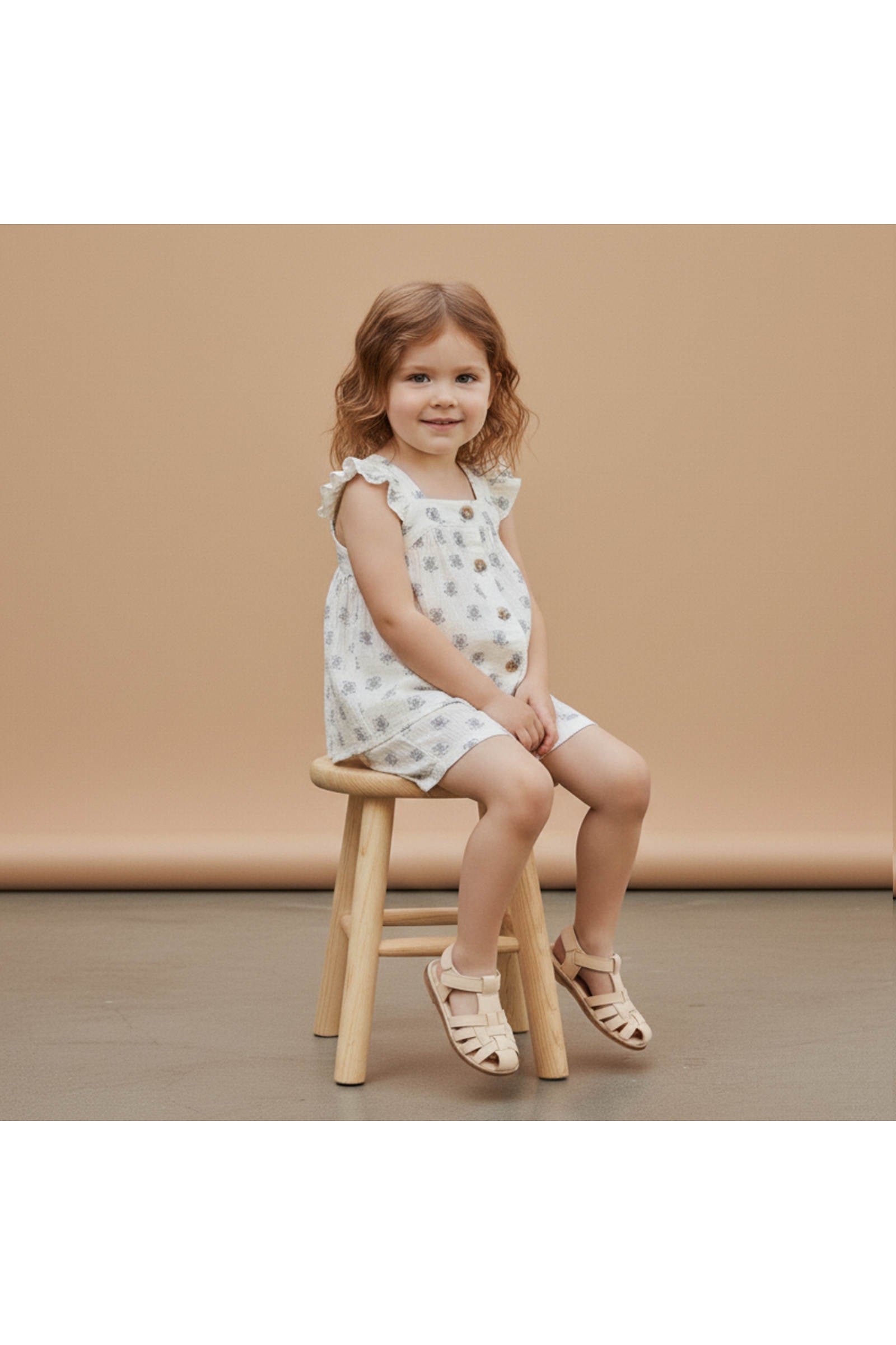 Organic Flutter Top & Shorts Set - Poppy