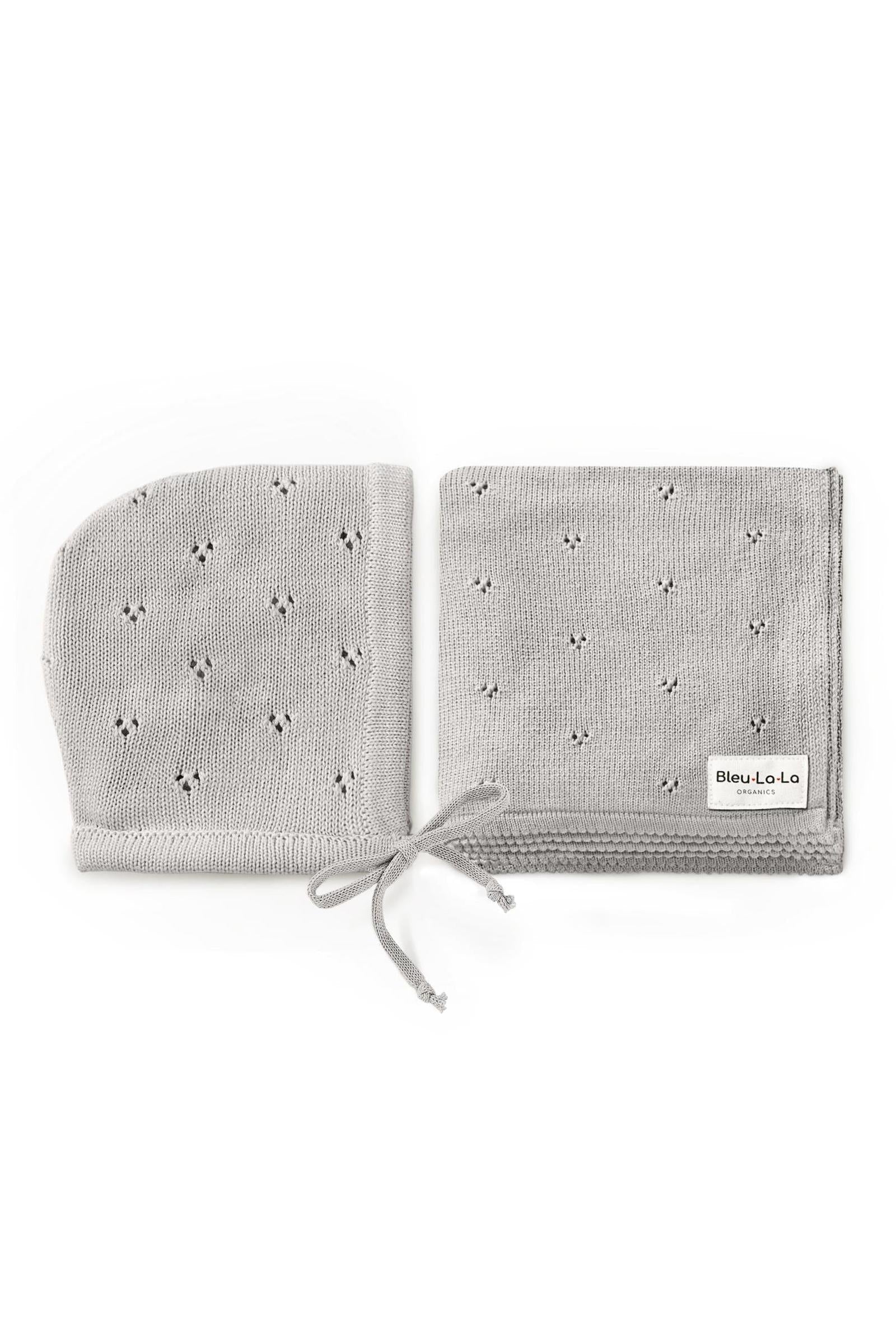 Organic Pointelle Swaddle Blanket + Hat Gift Set