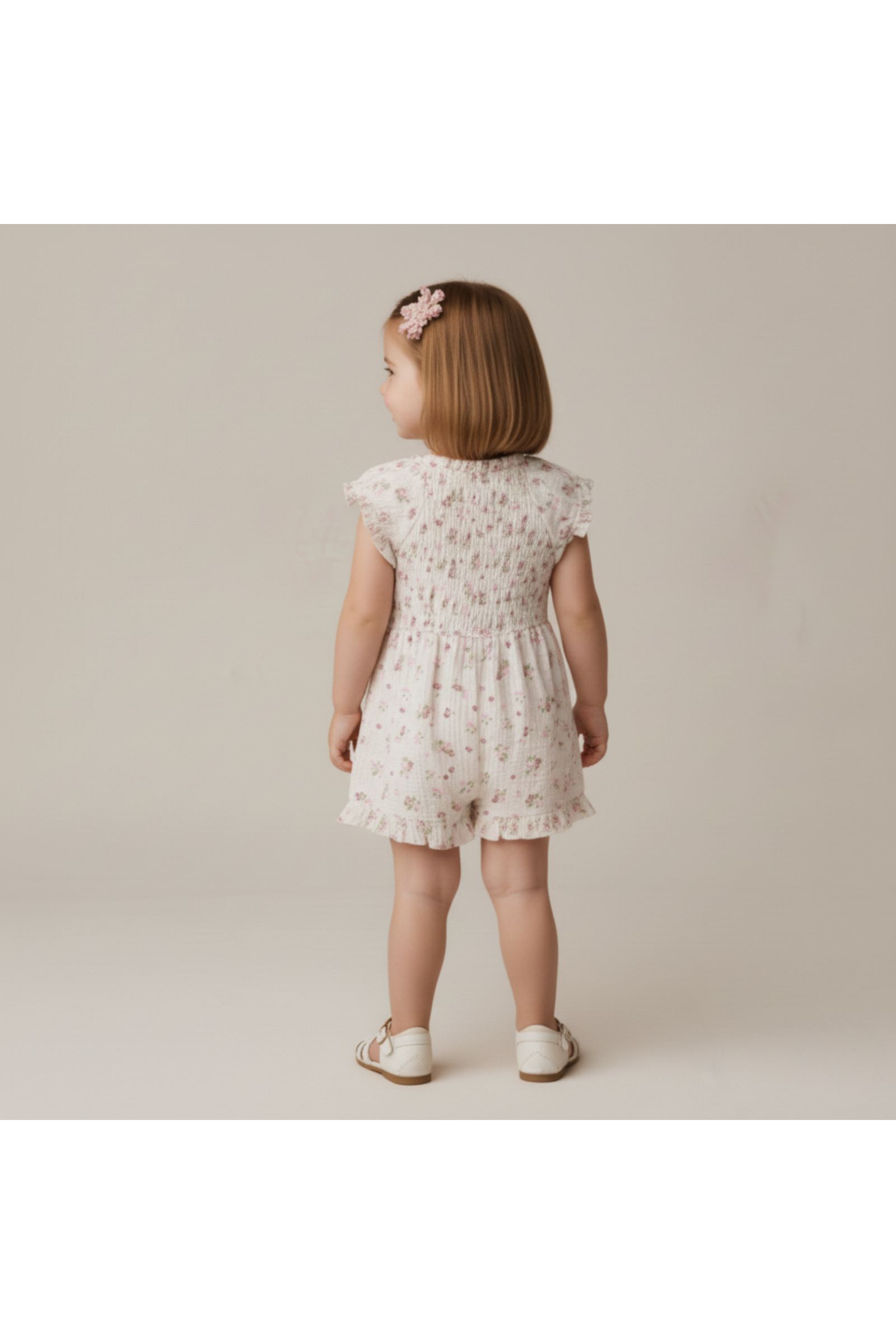 Organic Smocked Jumpsuit - Blush Floral