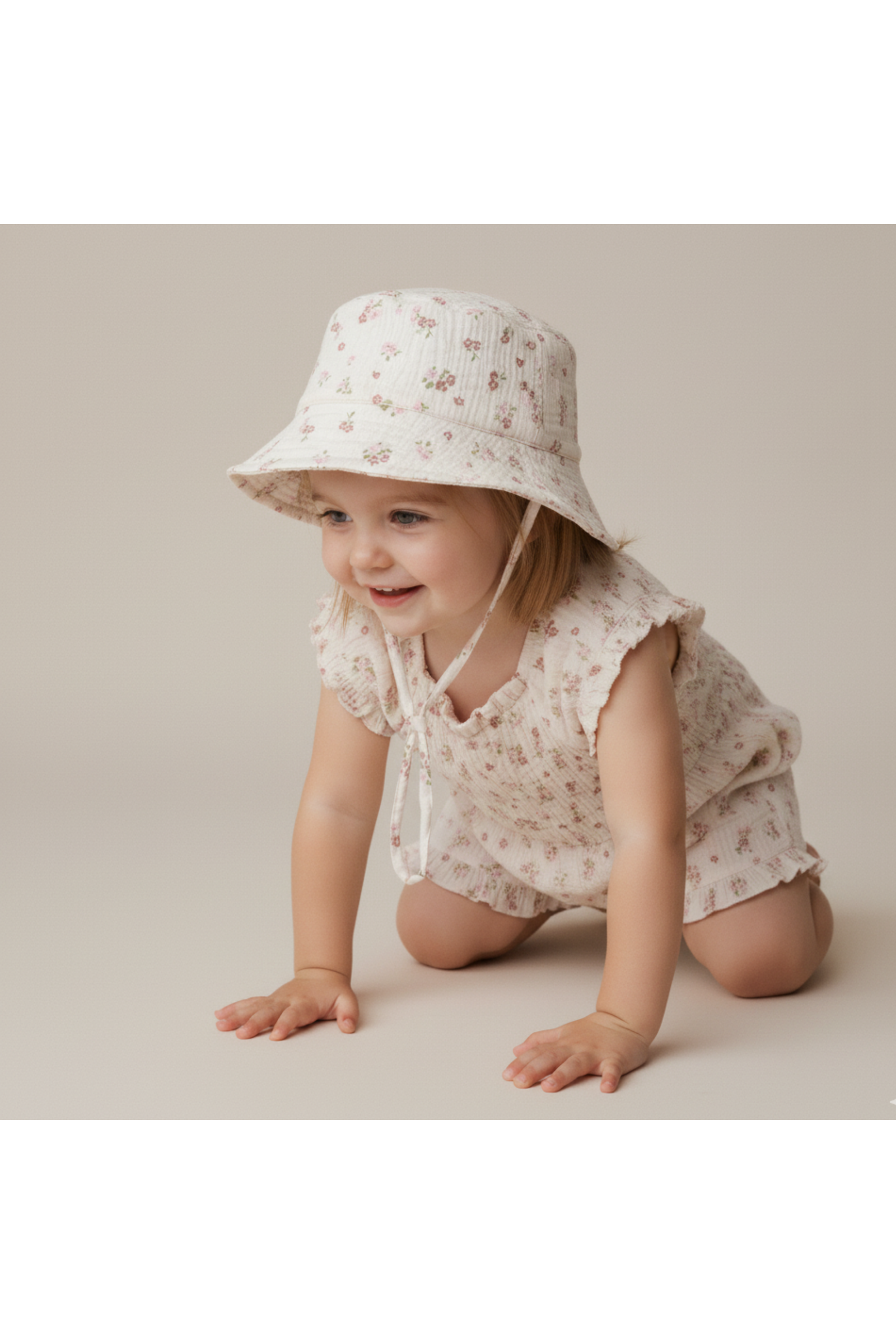 Organic Bucket Sun Hat - Blush Floral