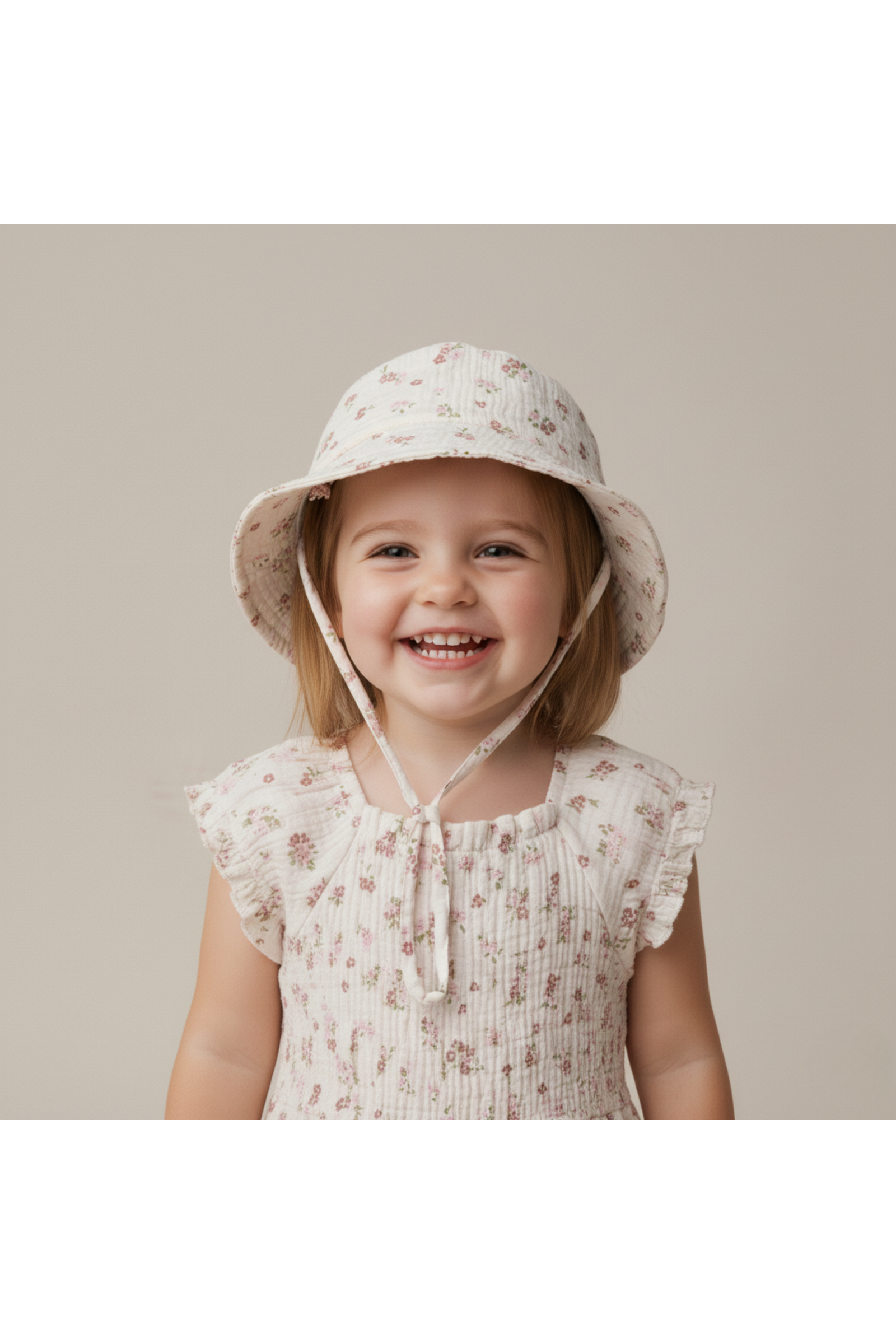 Organic Bucket Sun Hat - Blush Floral