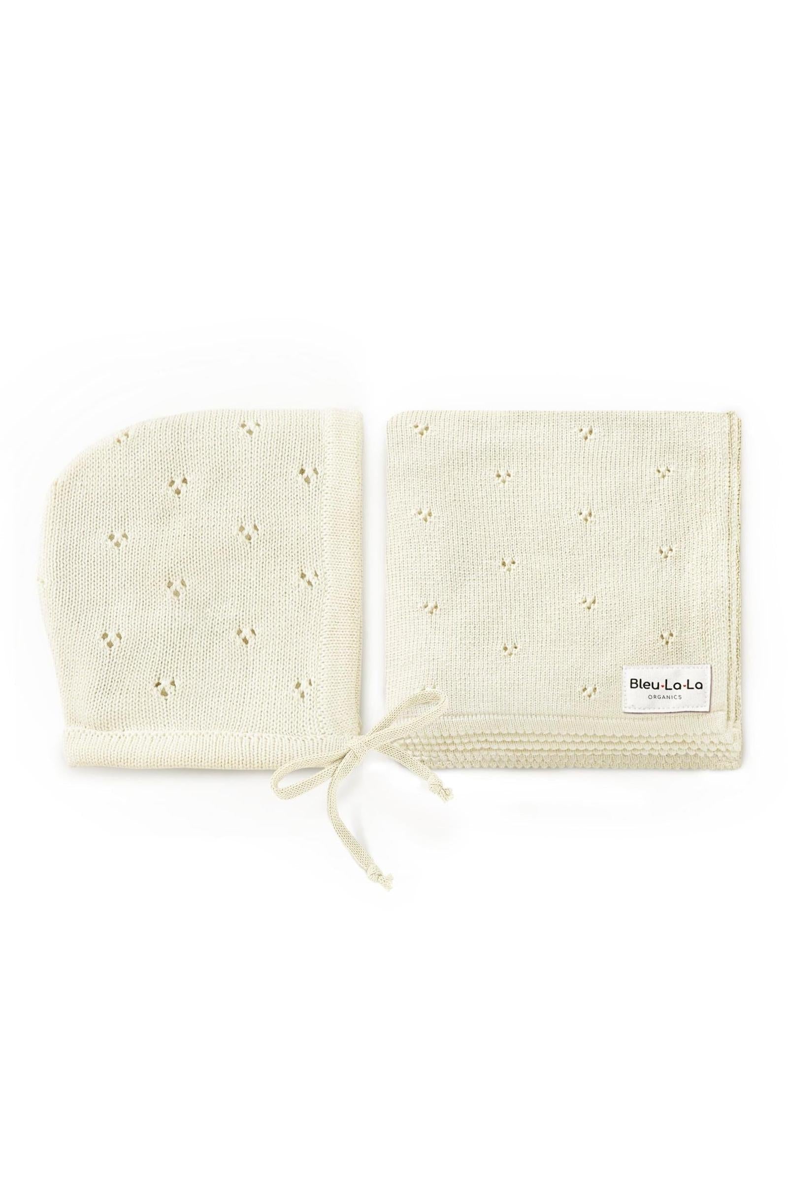 Organic Pointelle Swaddle Blanket + Hat Gift Set