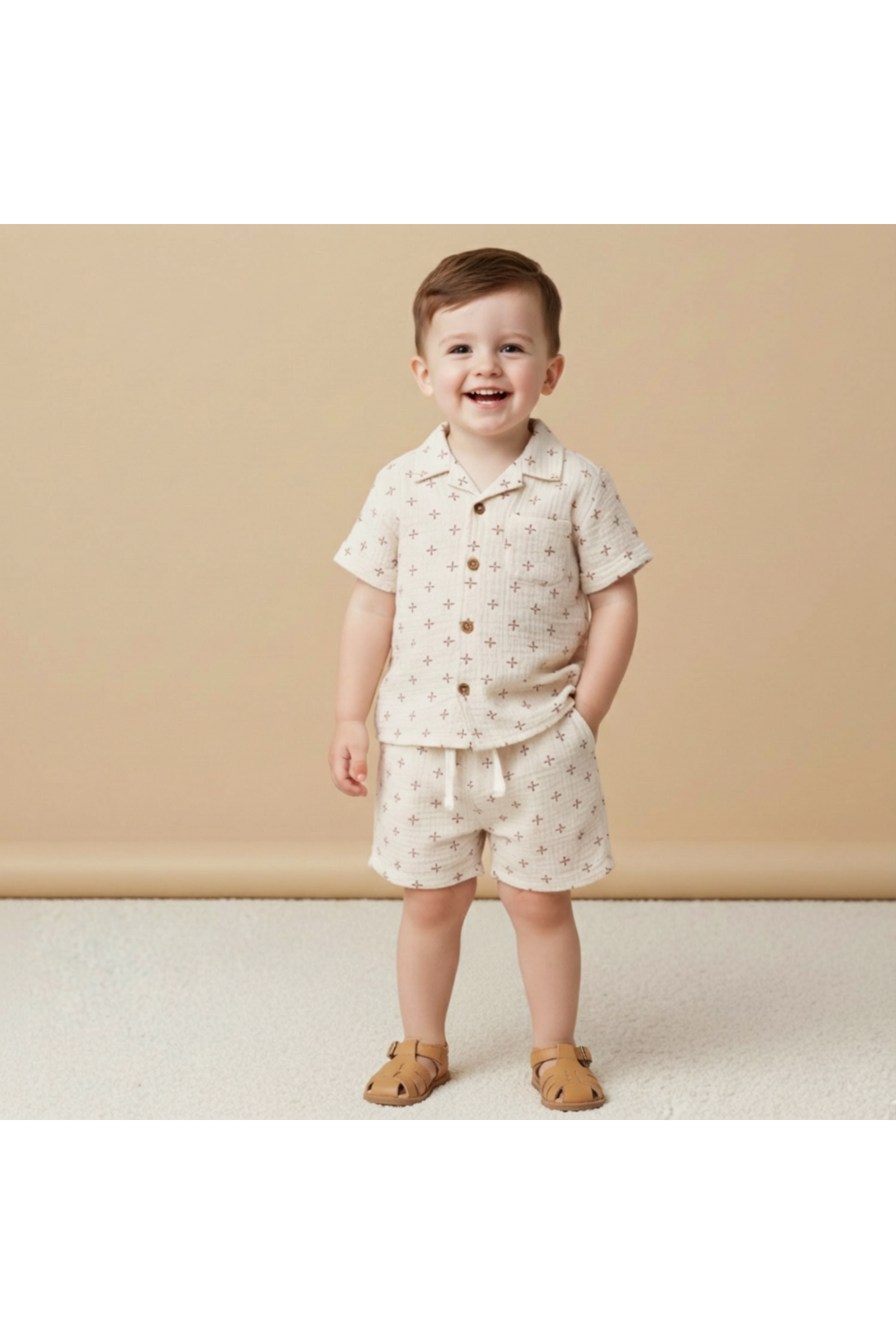 Organic Shirt & Shorts Set - Cross