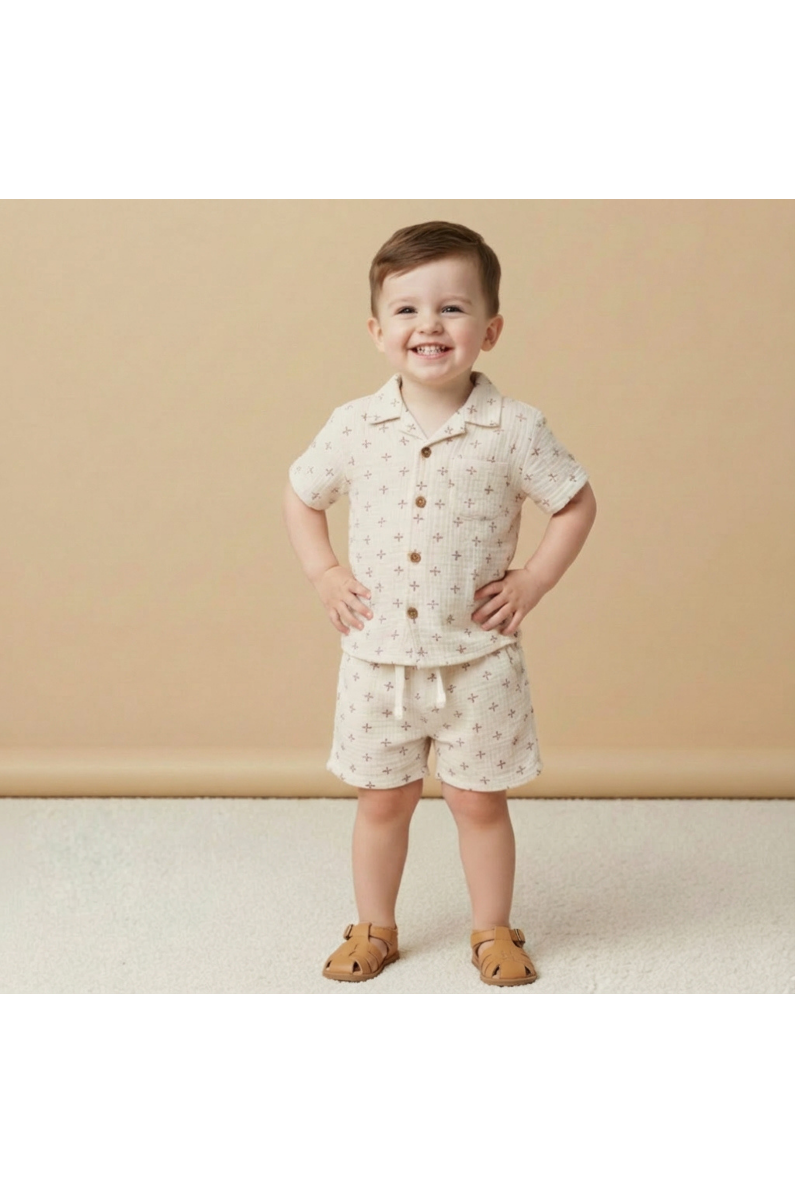 Organic Shirt & Shorts Set - Cross