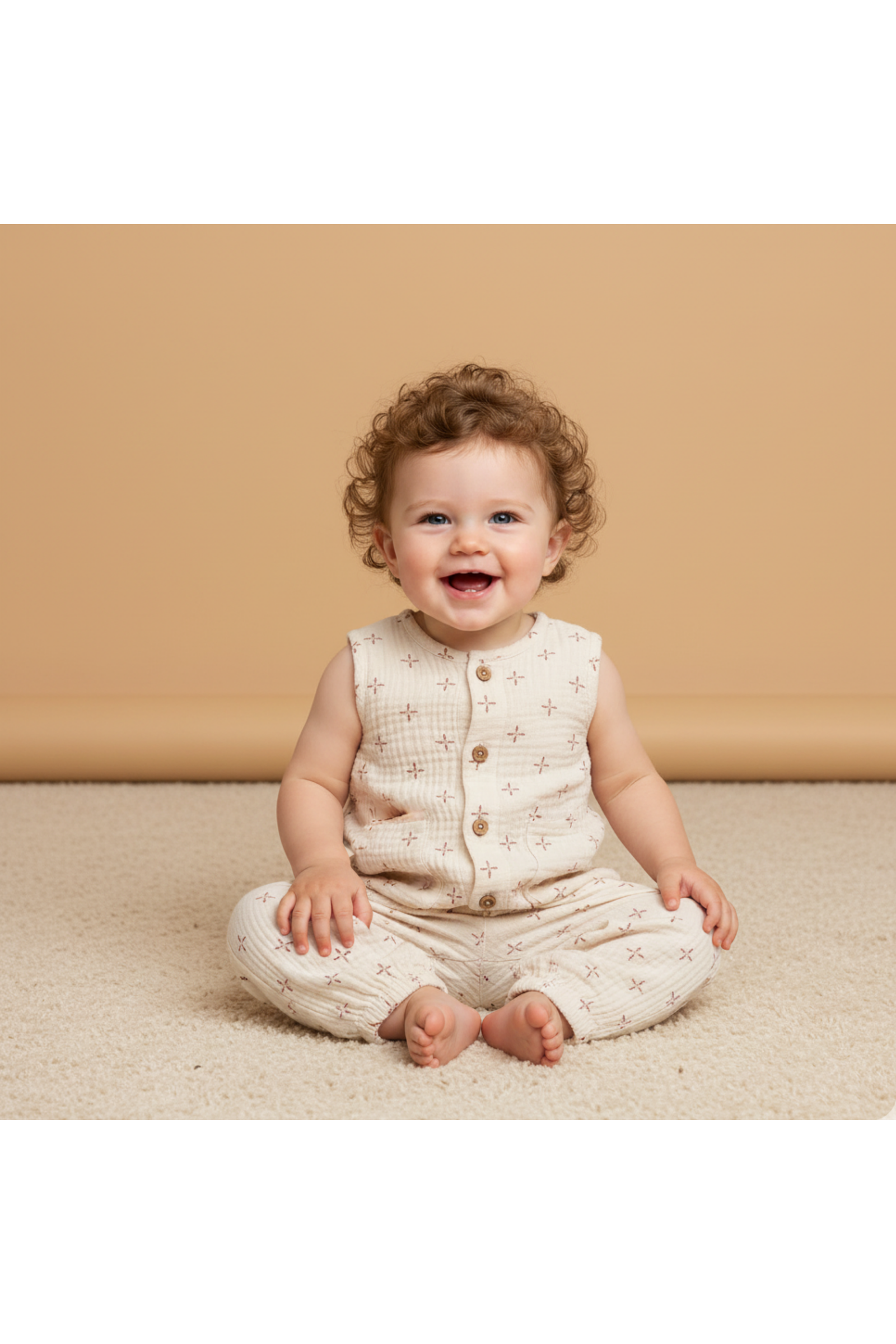 Organic Buttoned Jumpsuit - Cross