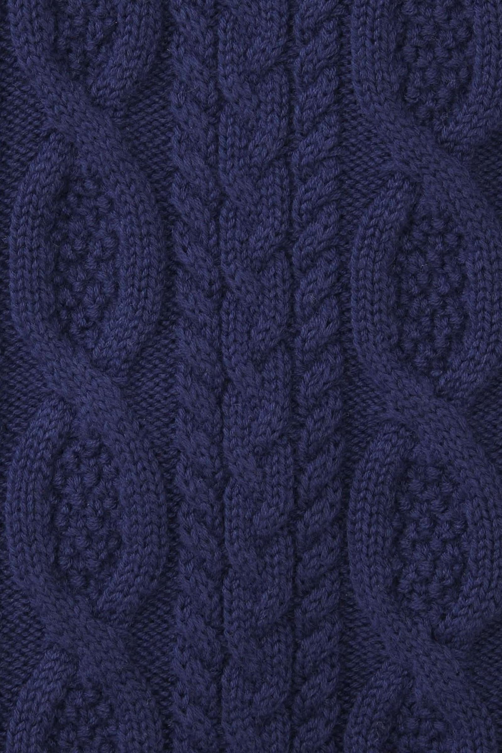 Organic Cotton Mock Neck Cable Sweater with Buttons for Baby Boys, Navy, Baby