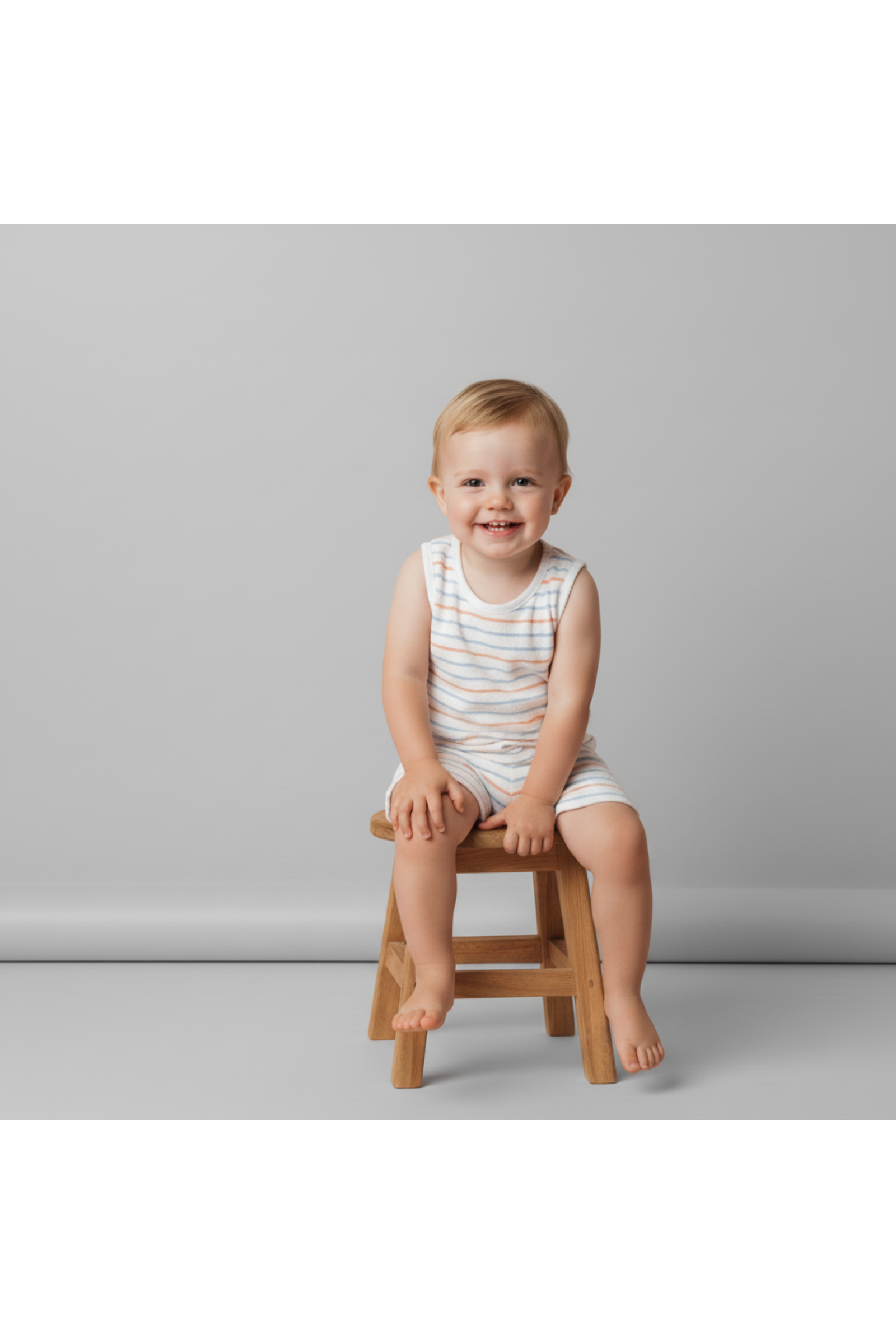 Organic Sleeveless Tee & Shorts Set - Cabana Stripes