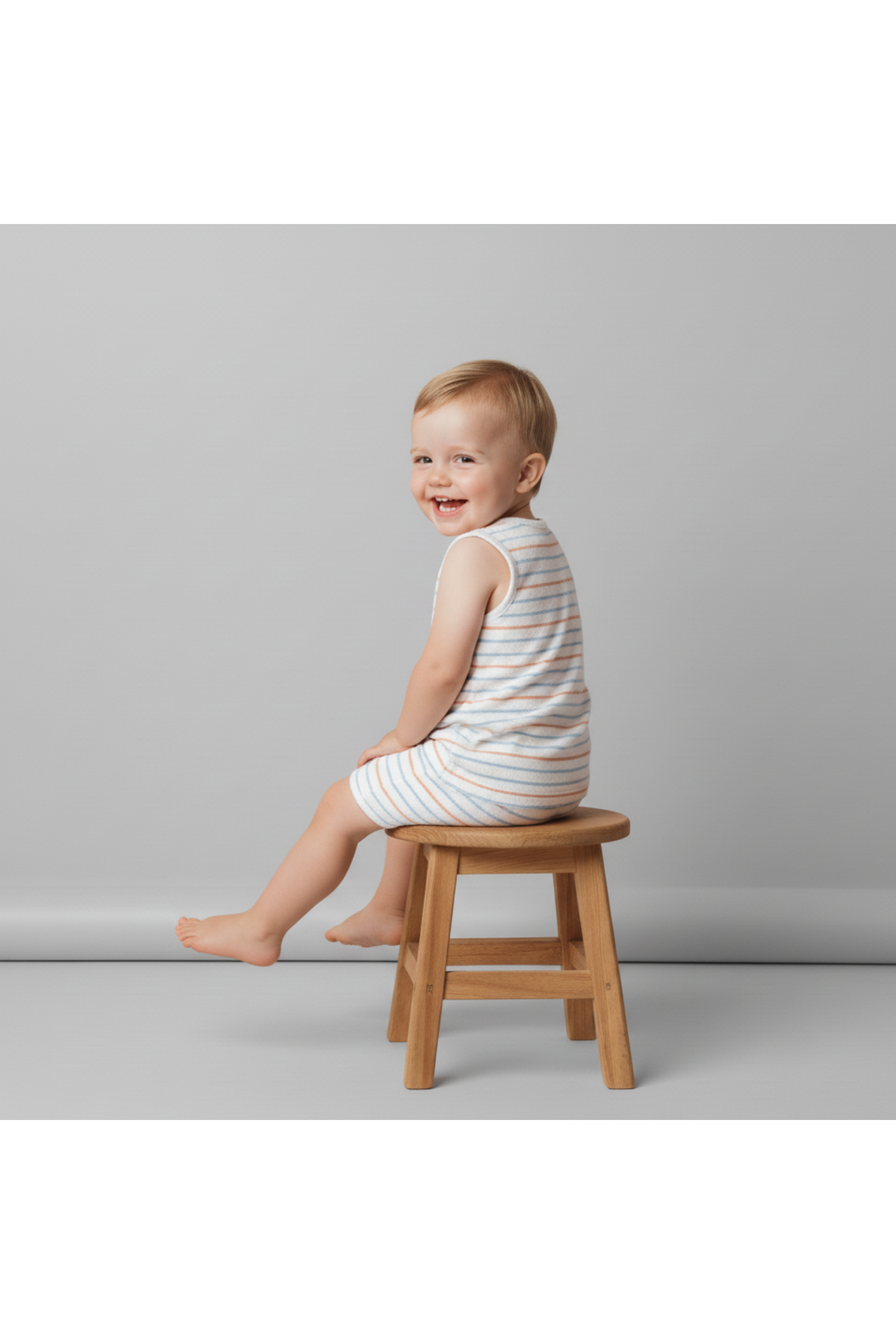 Organic Sleeveless Tee & Shorts Set - Cabana Stripes