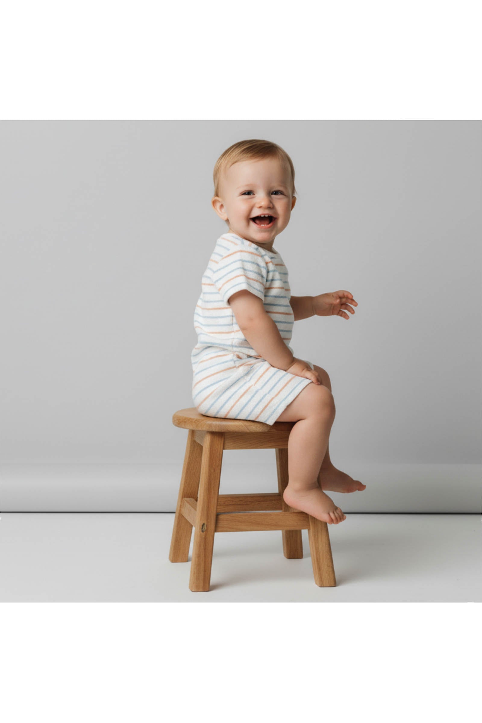 Organic Short Romper - Cabana Stripes