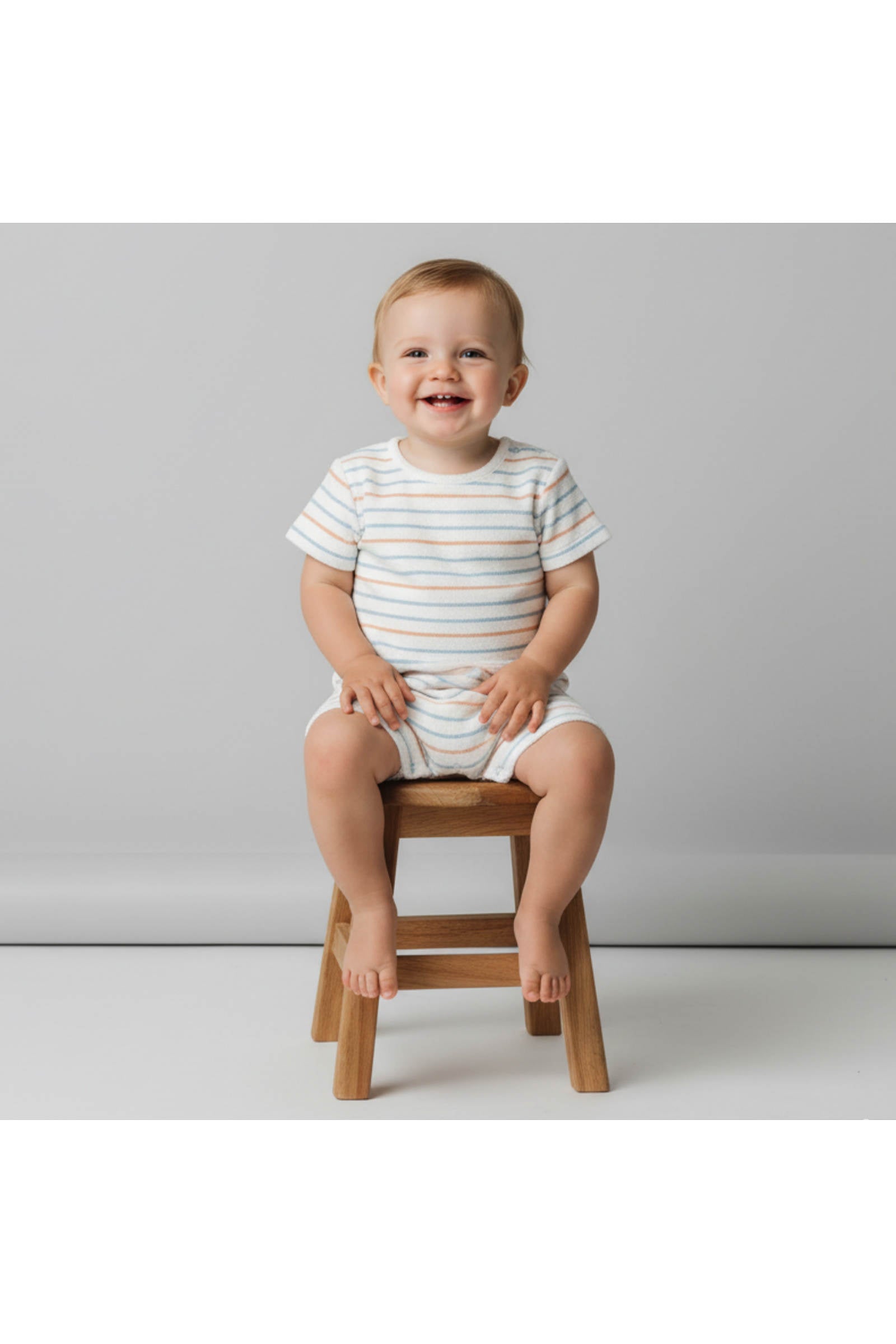 Organic Short Romper - Cabana Stripes