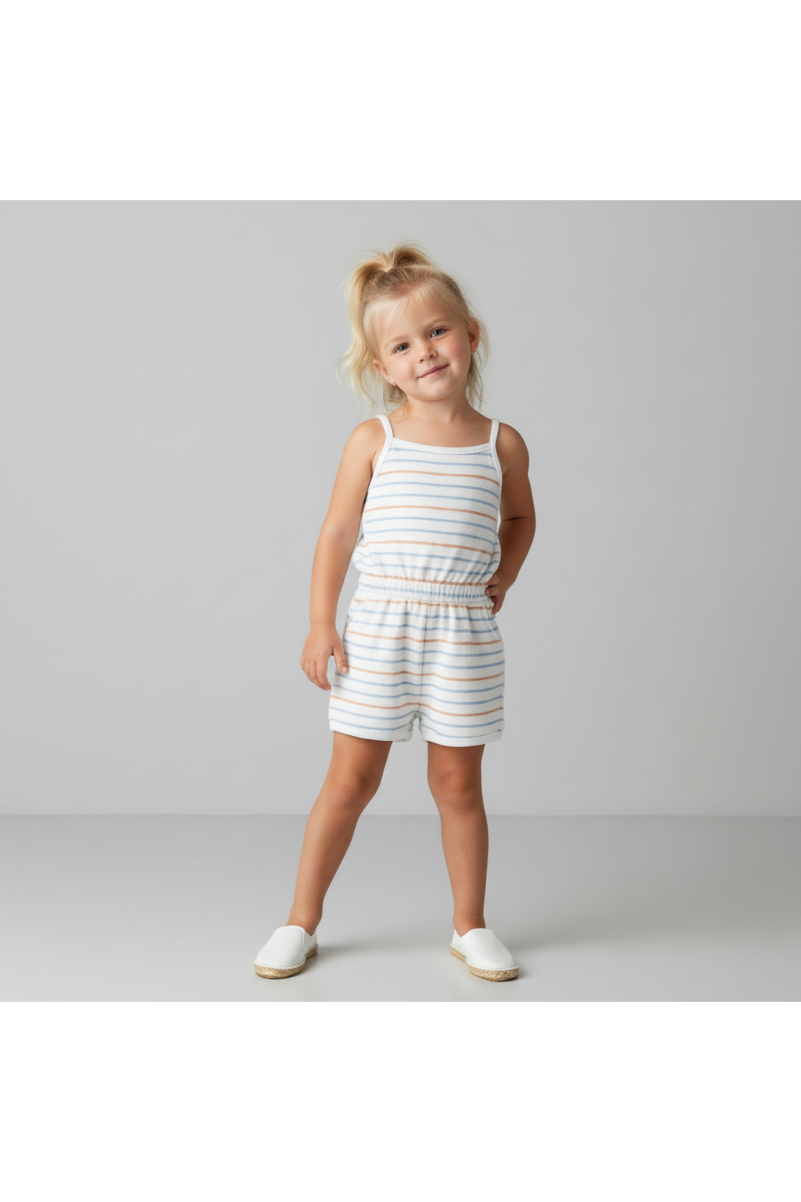 Organic Tank Romper - Cabana Stripes