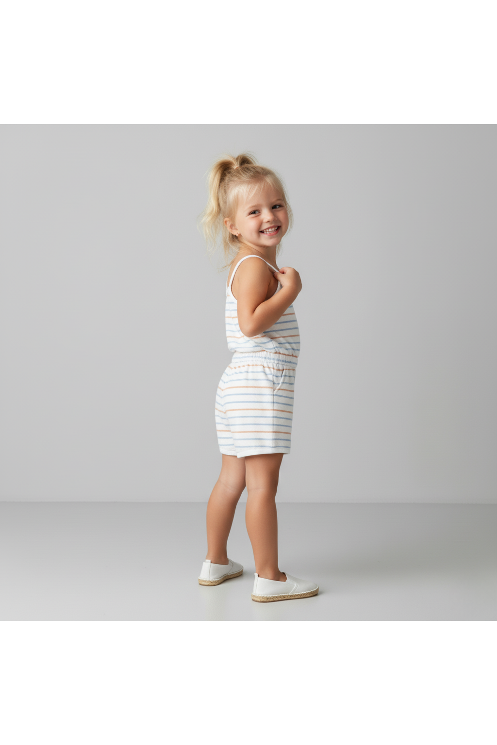 Organic Tank Romper - Cabana Stripes