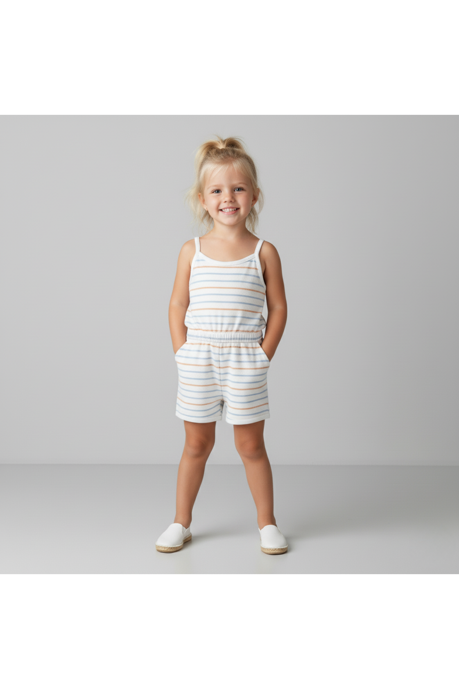 Organic Tank Romper - Cabana Stripes