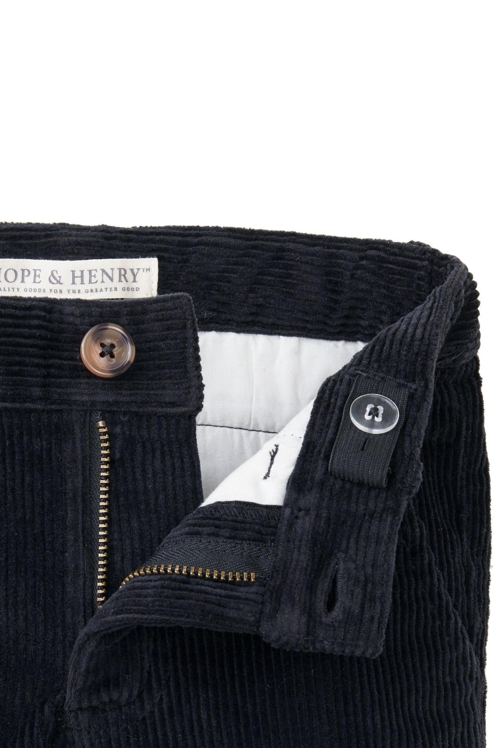 Organic Cotton Stretch Corduroy Pants, Black, Toddler & Kids