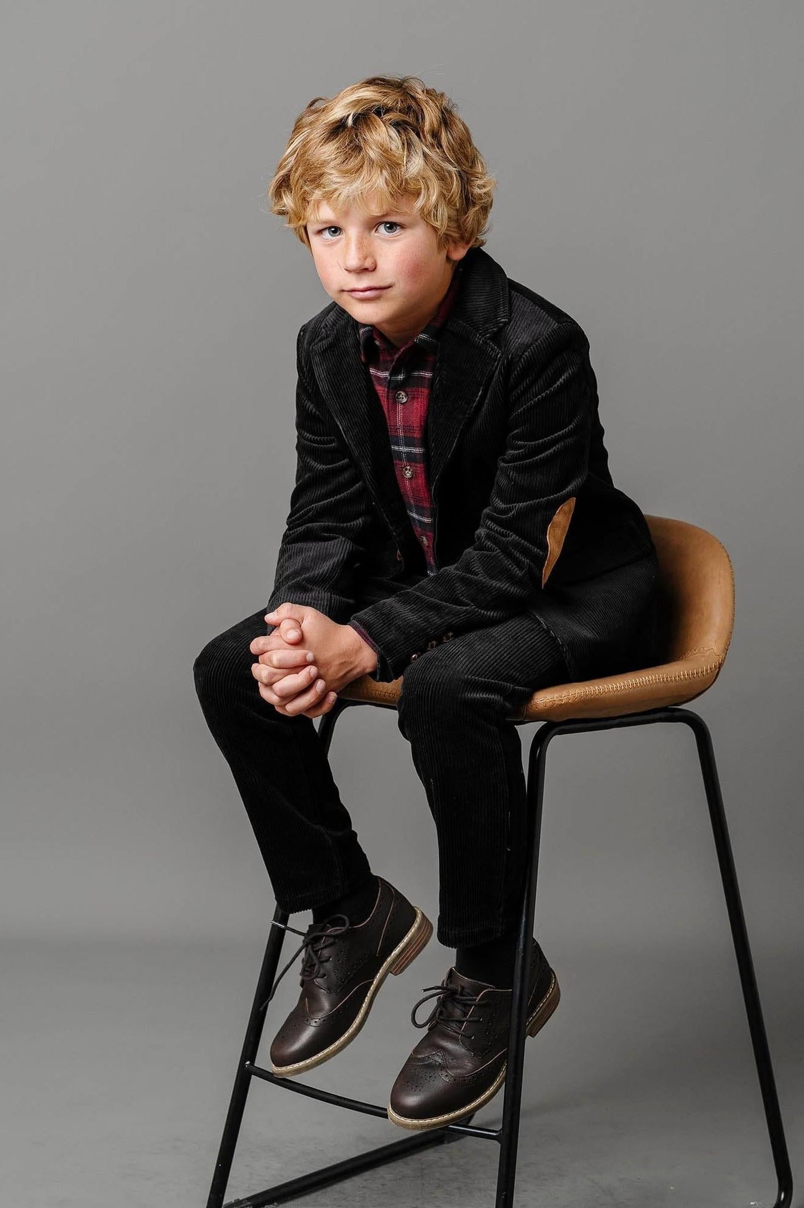 Organic Cotton Stretch Corduroy Pants, Black, Toddler & Kids