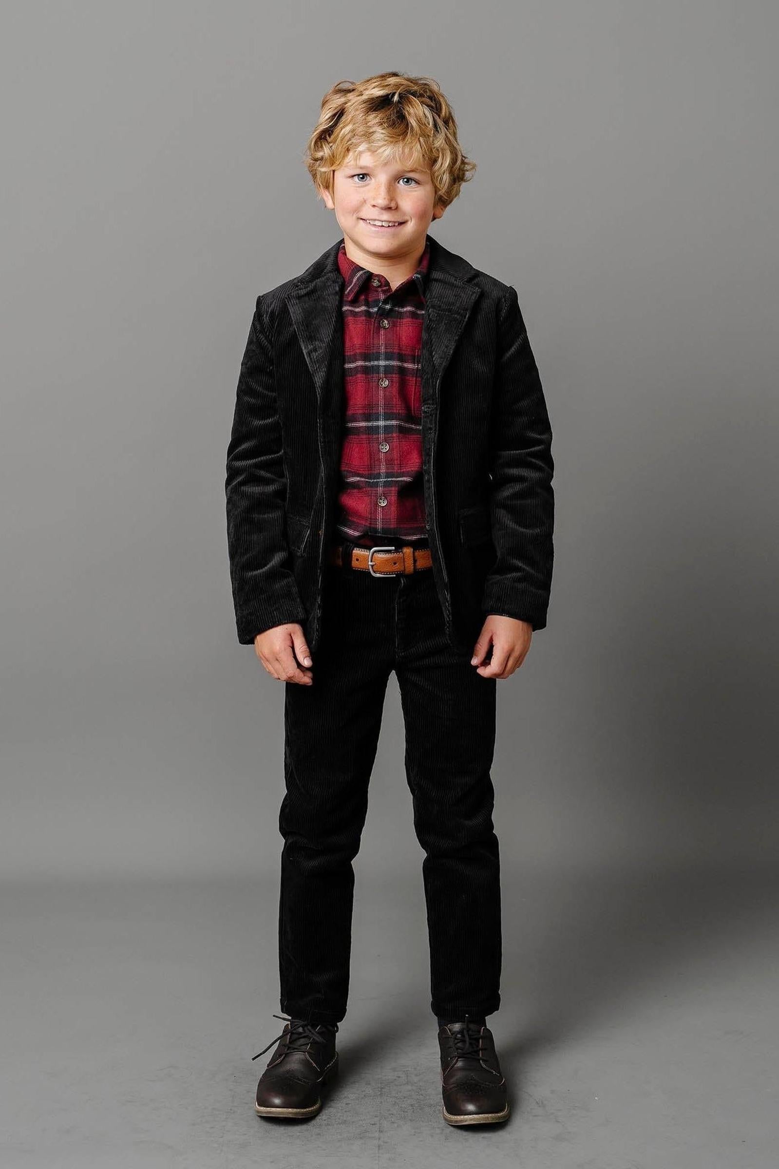 Organic Cotton Stretch Corduroy Pants, Black, Toddler & Kids