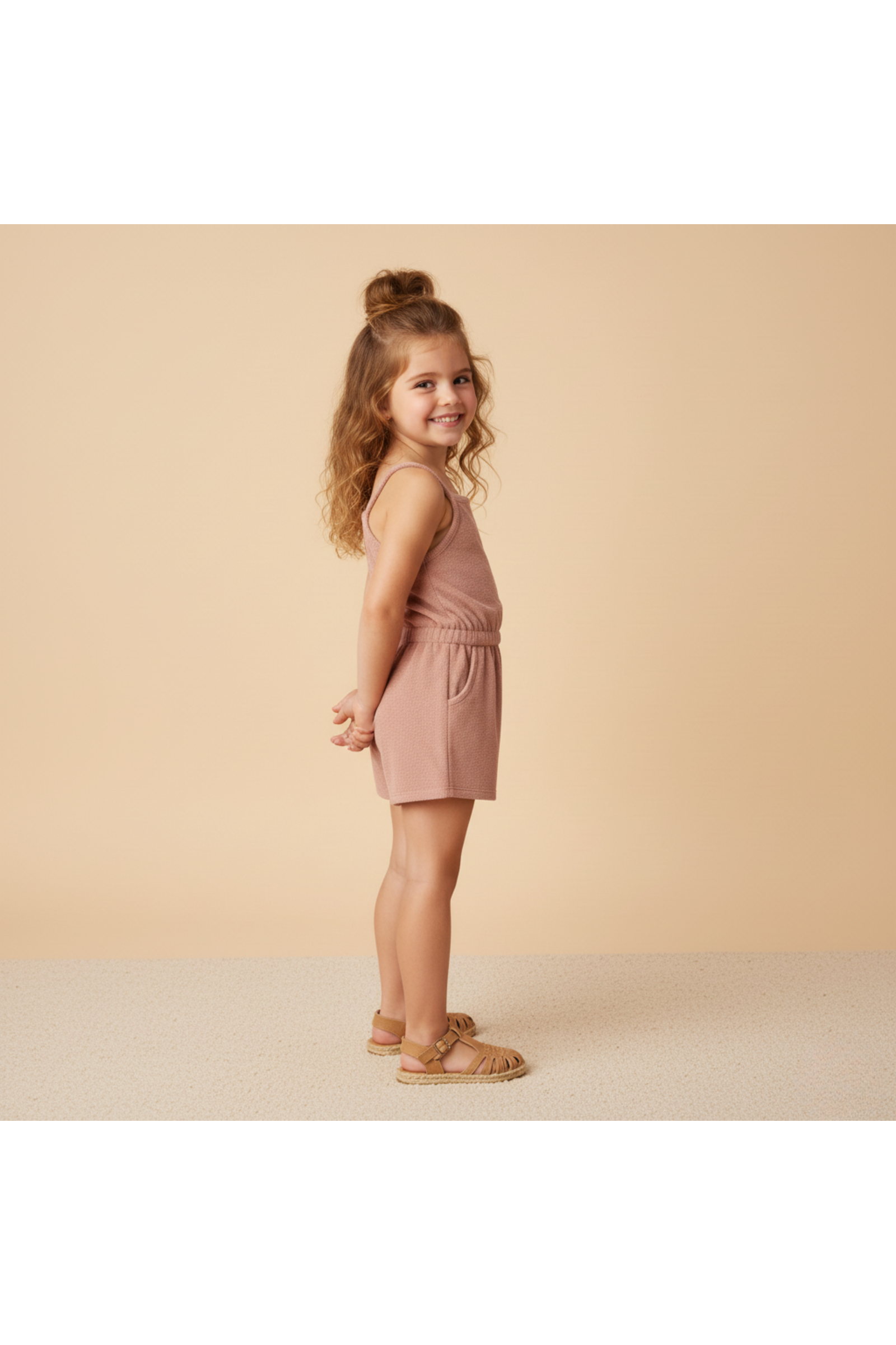Organic Tank Romper - Clay