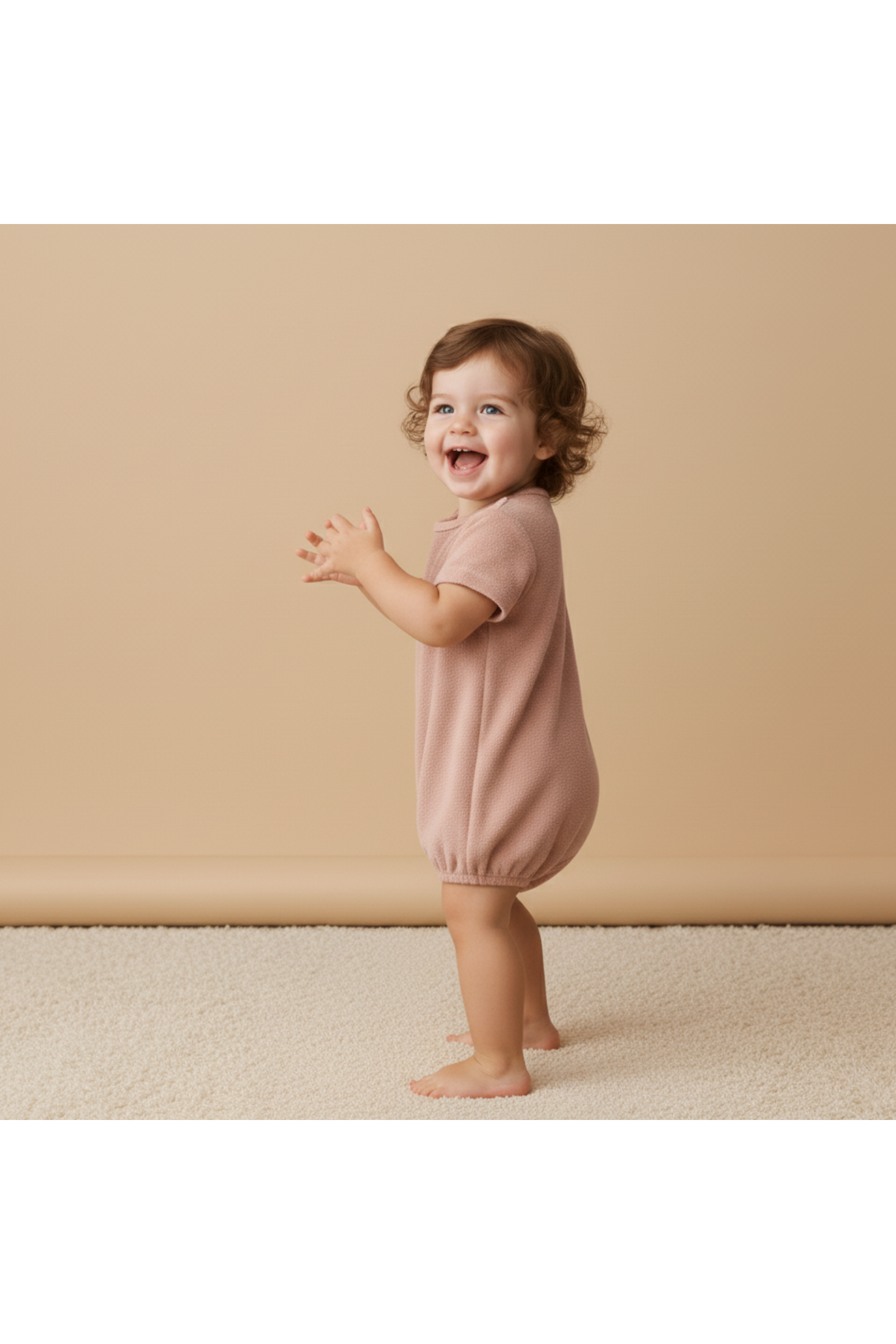 Organic Short Romper - Clay