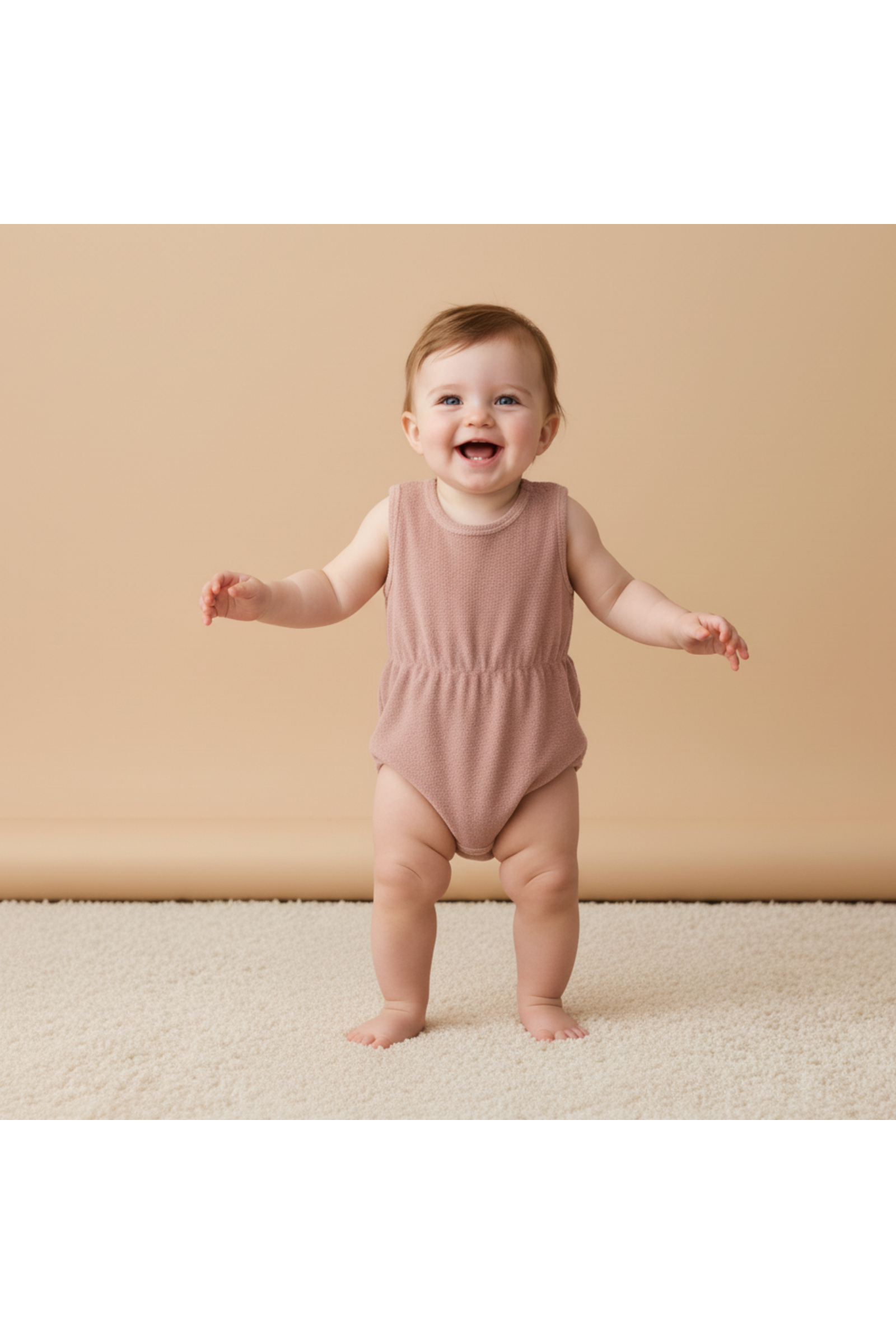 Organic Clinch Romper - Clay