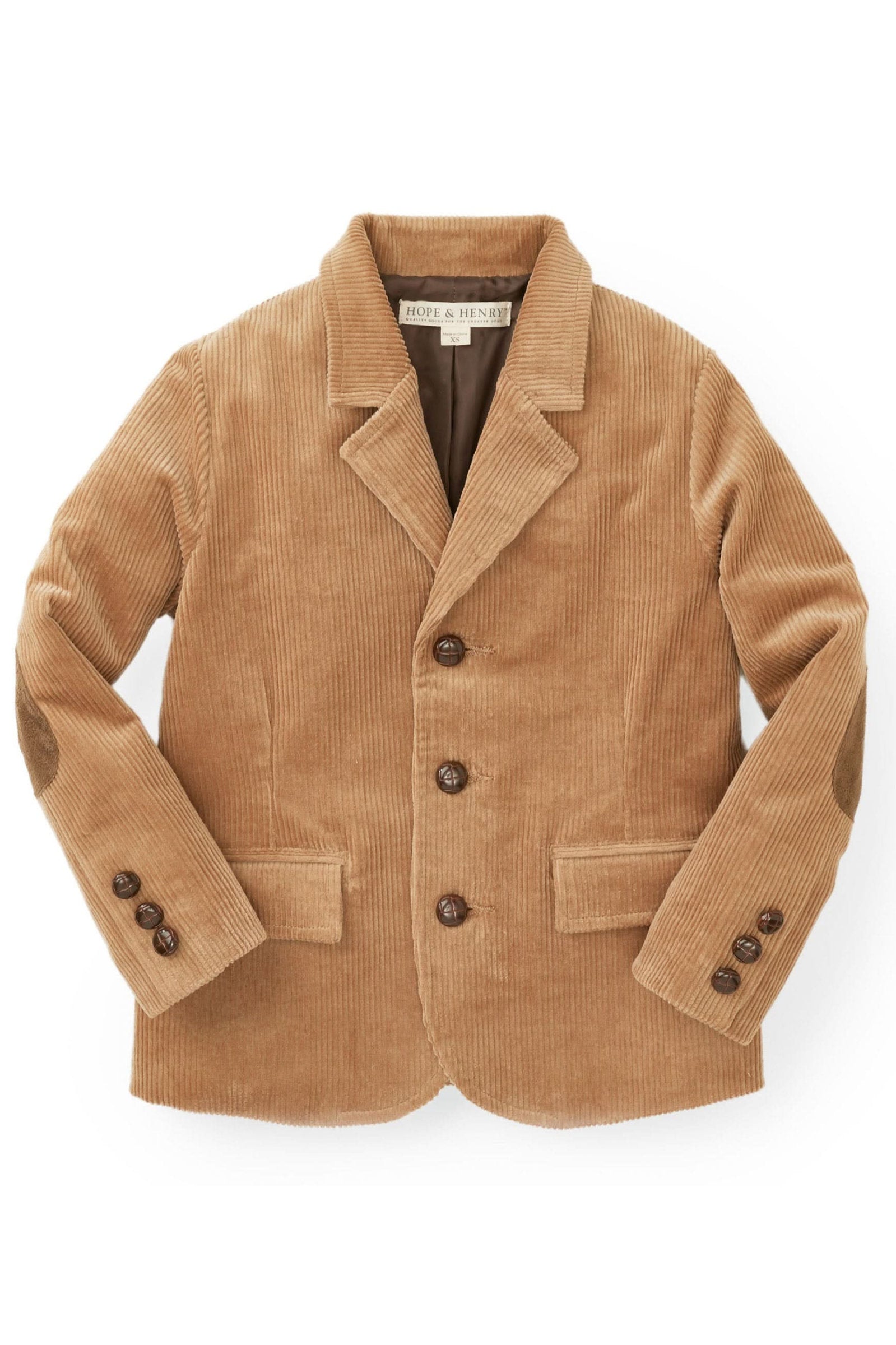 Organic Corduroy Blazer for Boys, Medium Brown, Sizes 2T-12