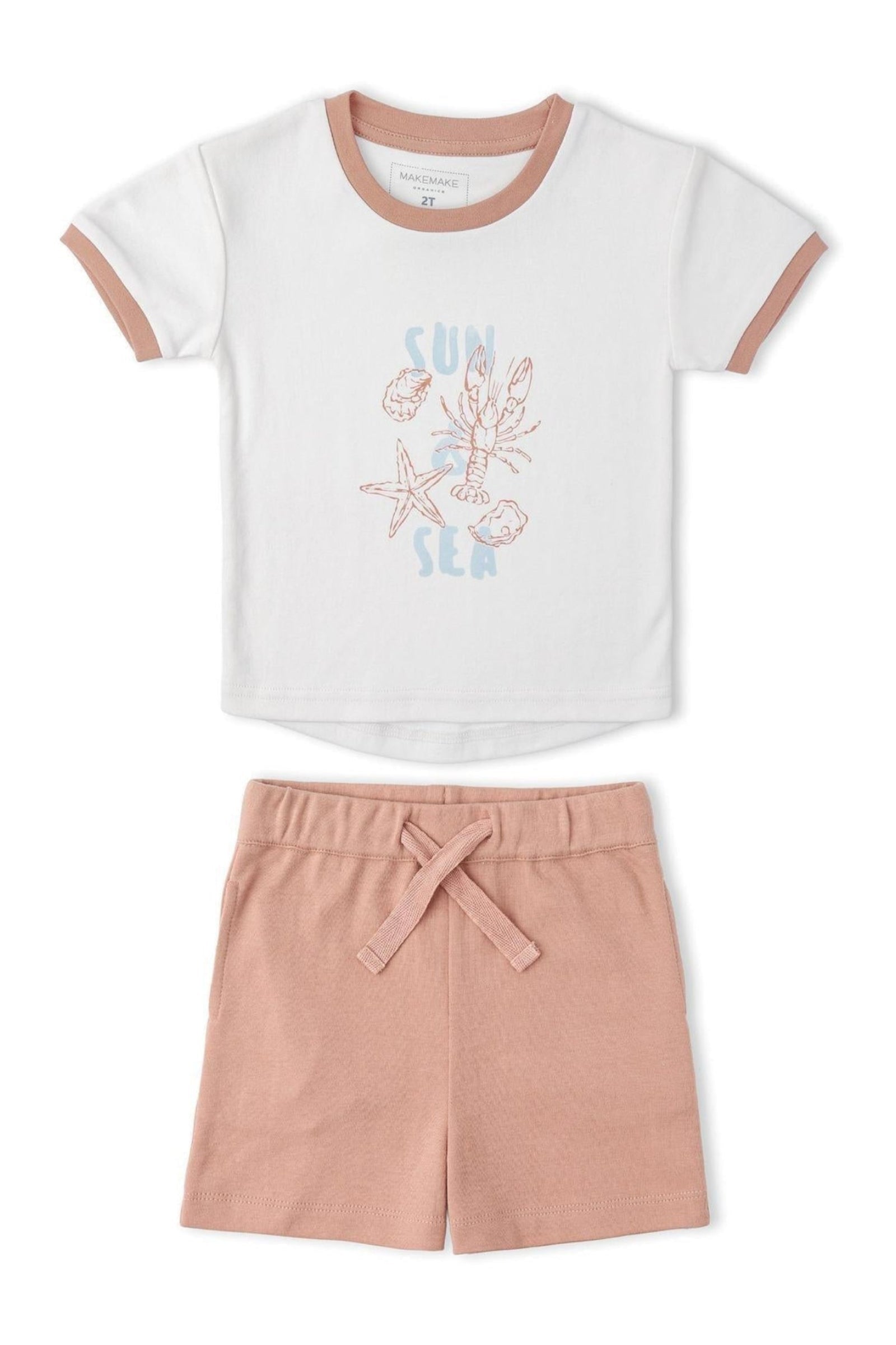 Organic Graphic Tee & Shorts Set - Beach Day