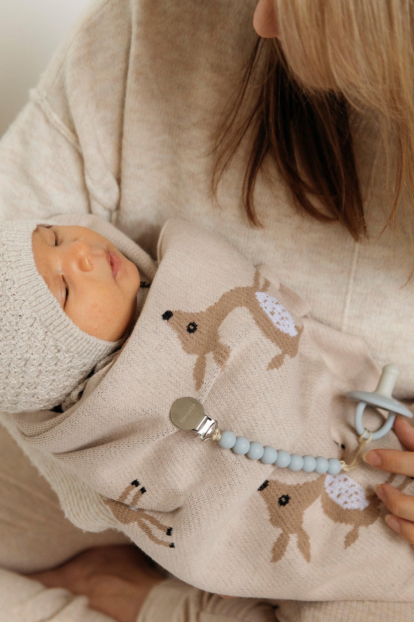 Cotton Deer Knit Luxury Swaddle Blanket, 100% OEKO Tex Pima Cotton