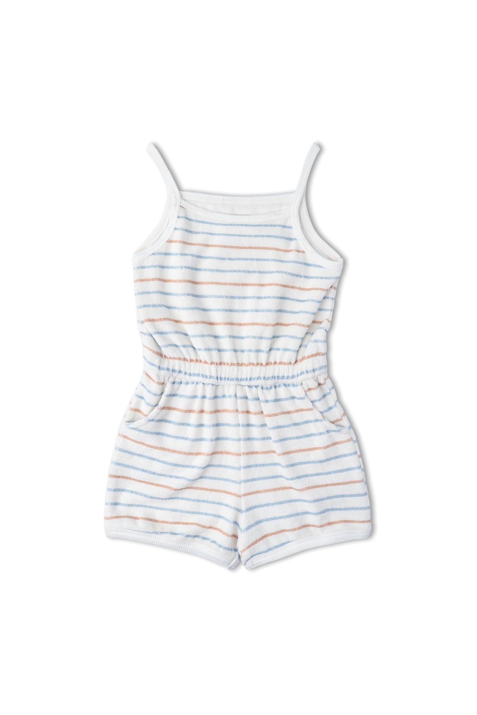 Organic Tank Romper - Cabana Stripes