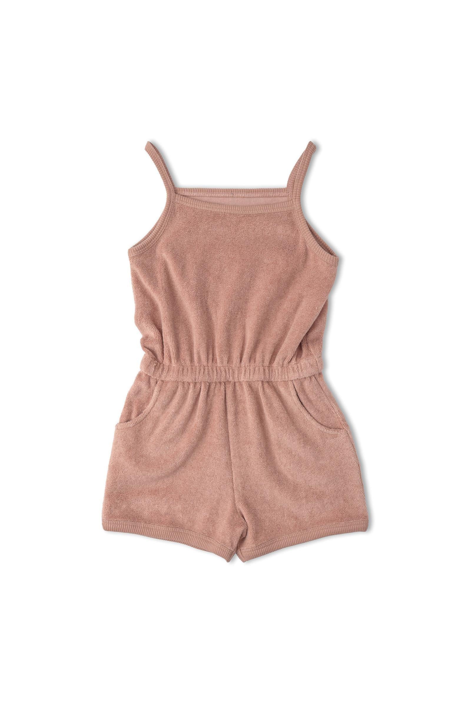 Organic Tank Romper - Clay