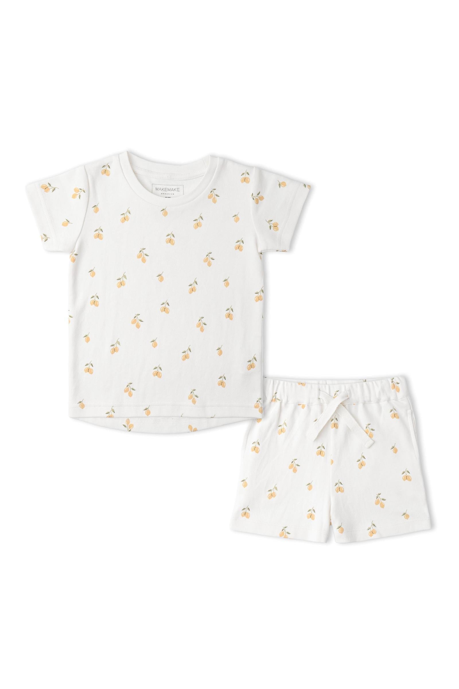 Organic Tee & Shorts Set For Boys - Lemons