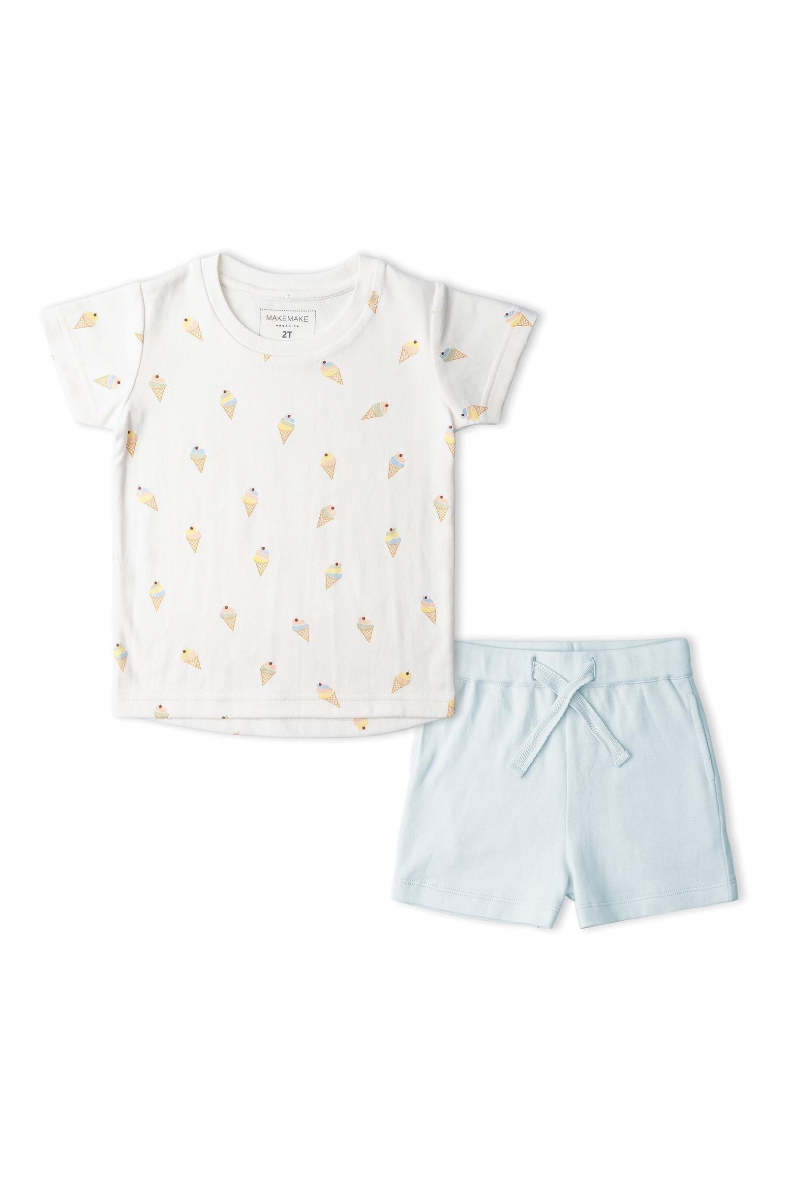 Organic Tee & Shorts Set - Ice Cream