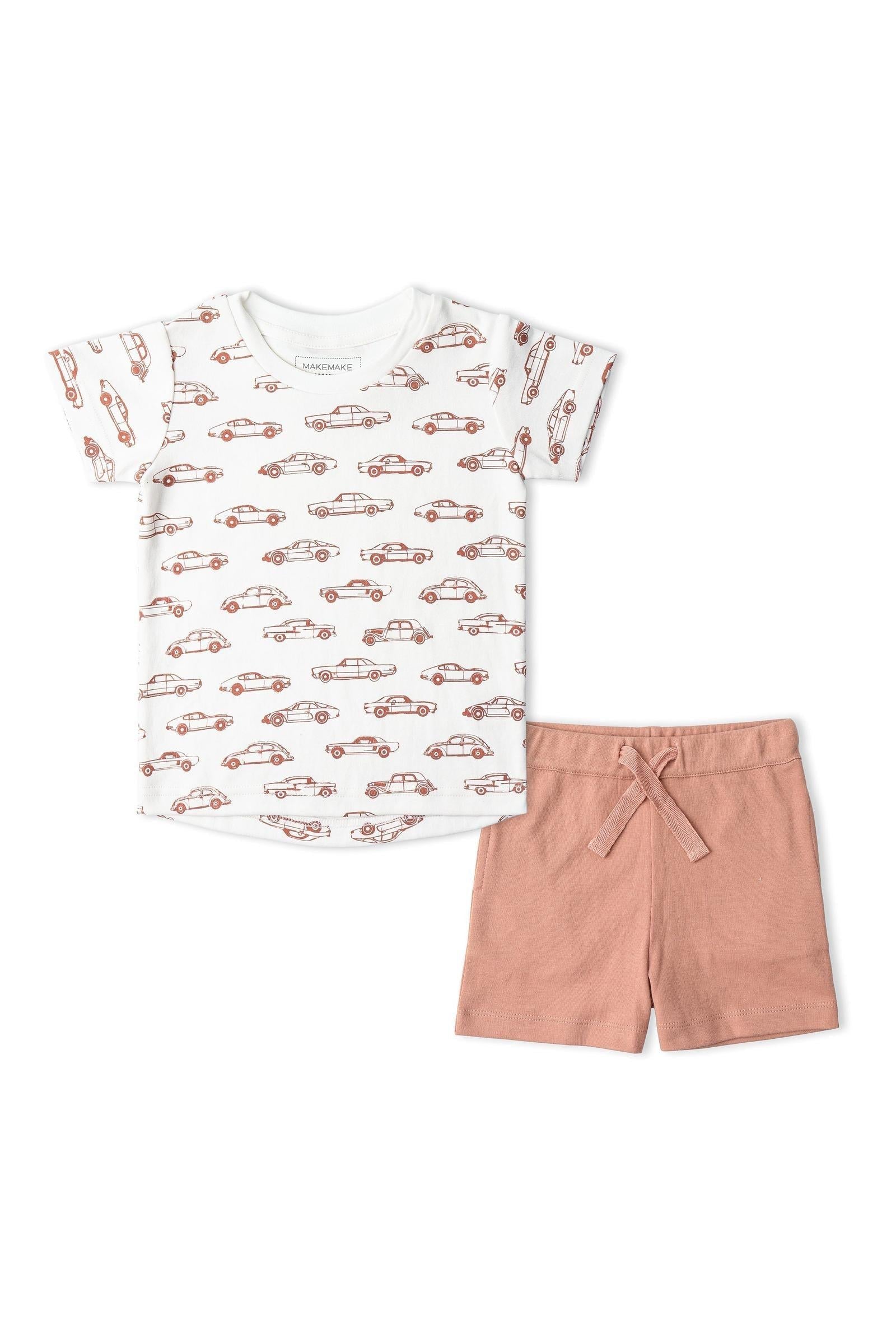 Organic Tee & Shorts Set - Cars
