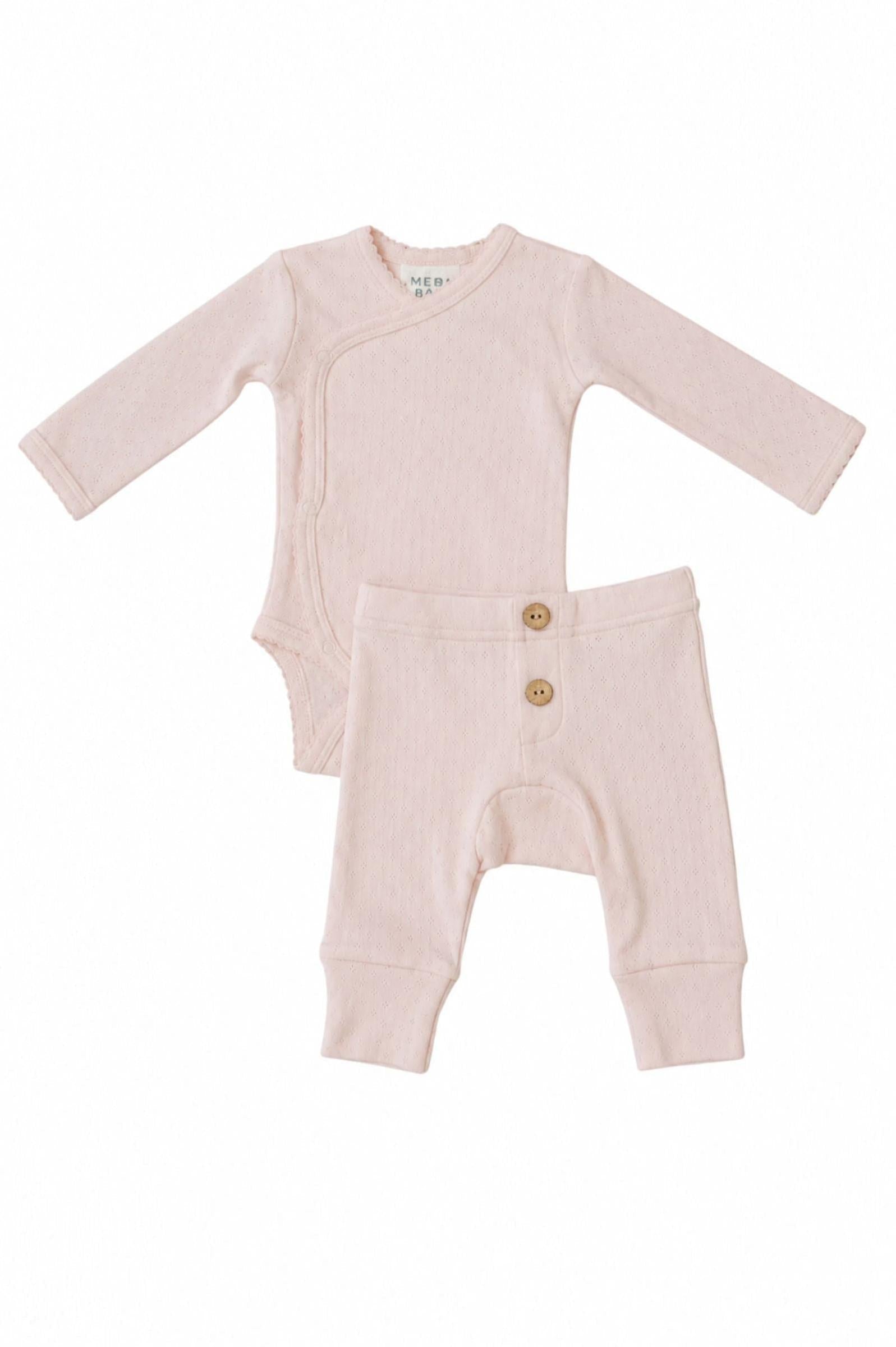 Pink Pointelle Baby Girl Layette Set