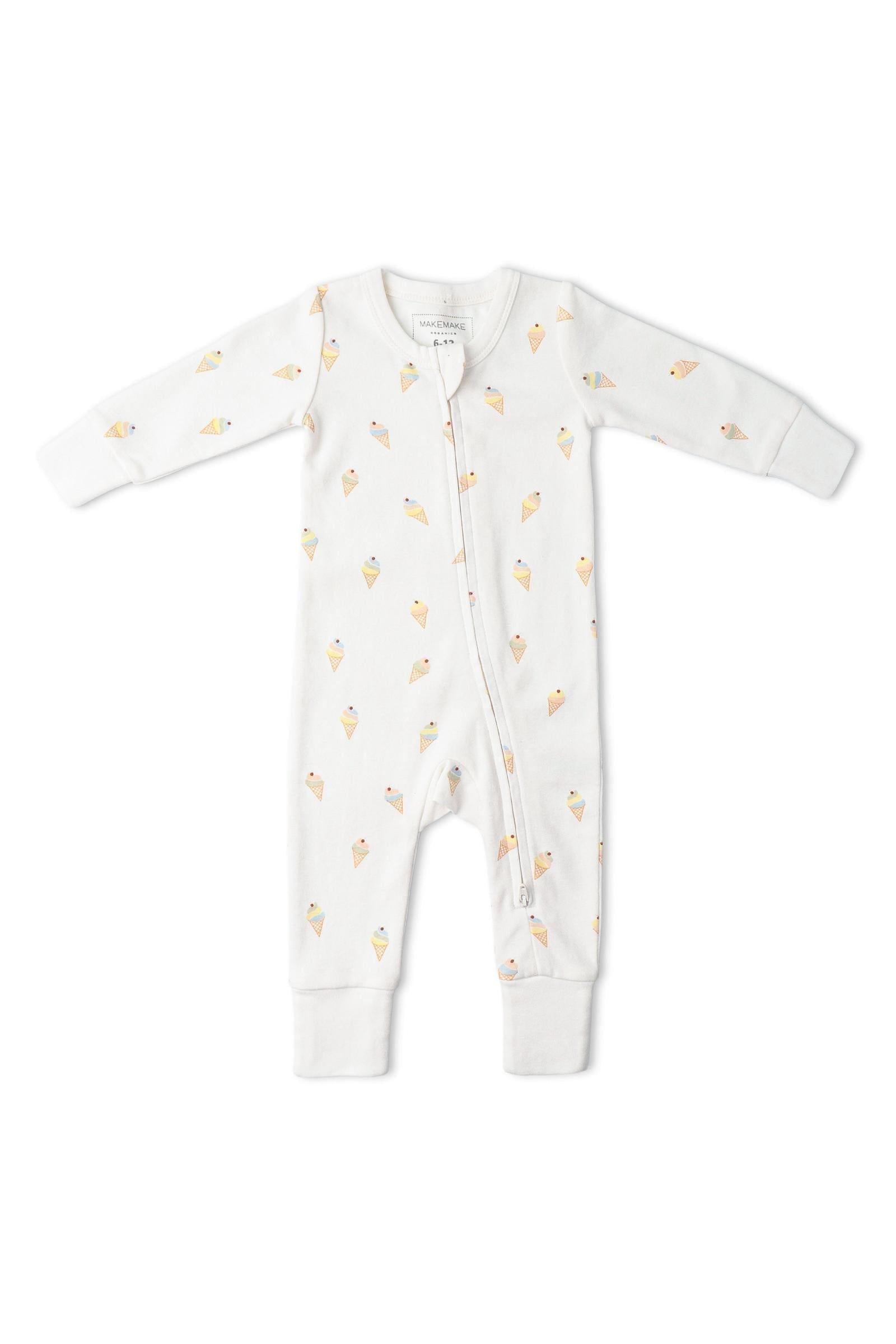 Organic 2-Way Zip Romper - Ice Cream