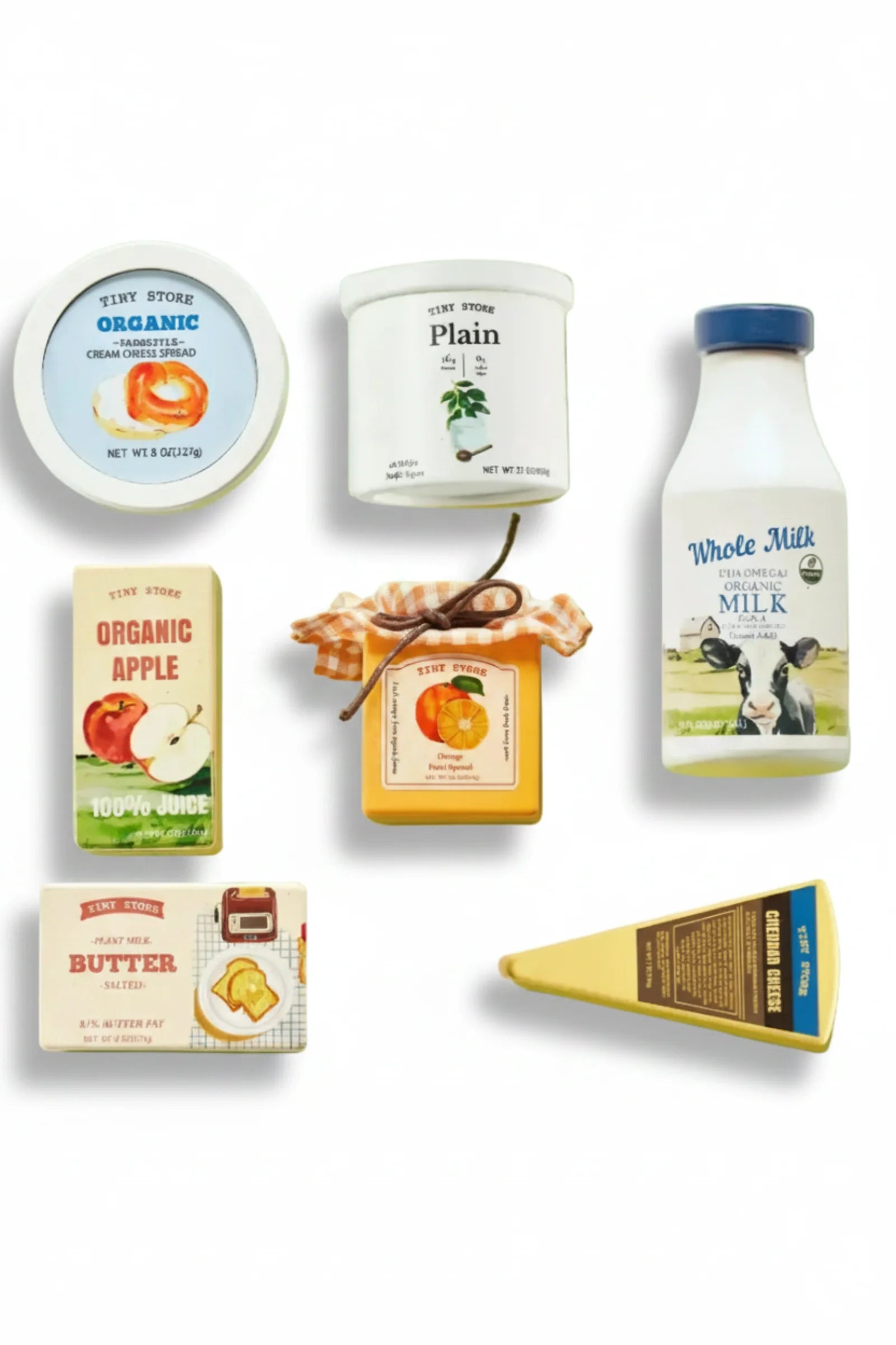 Organic Wooden Dairy Play Food Set