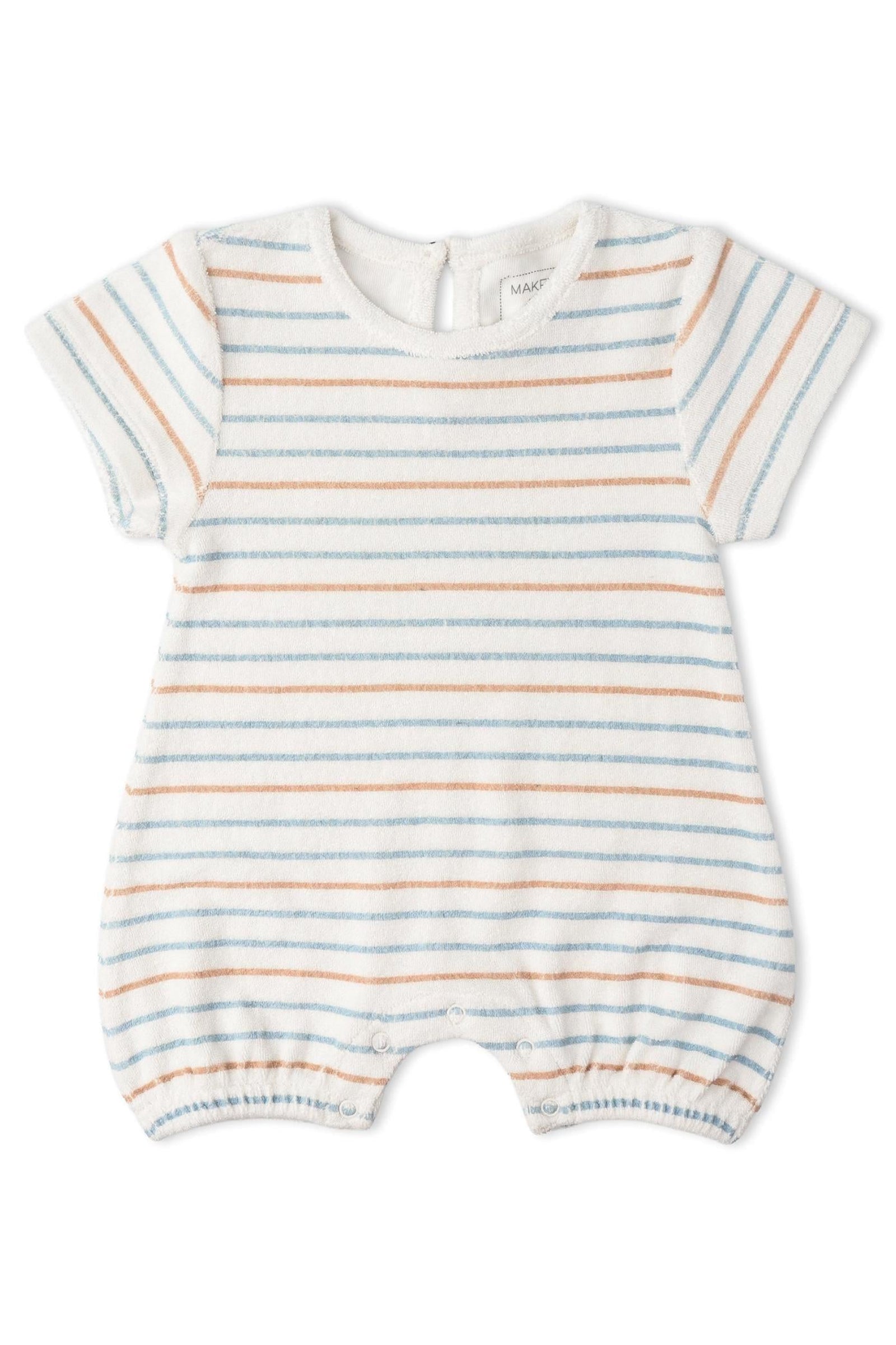 Organic Short Romper - Cabana Stripes