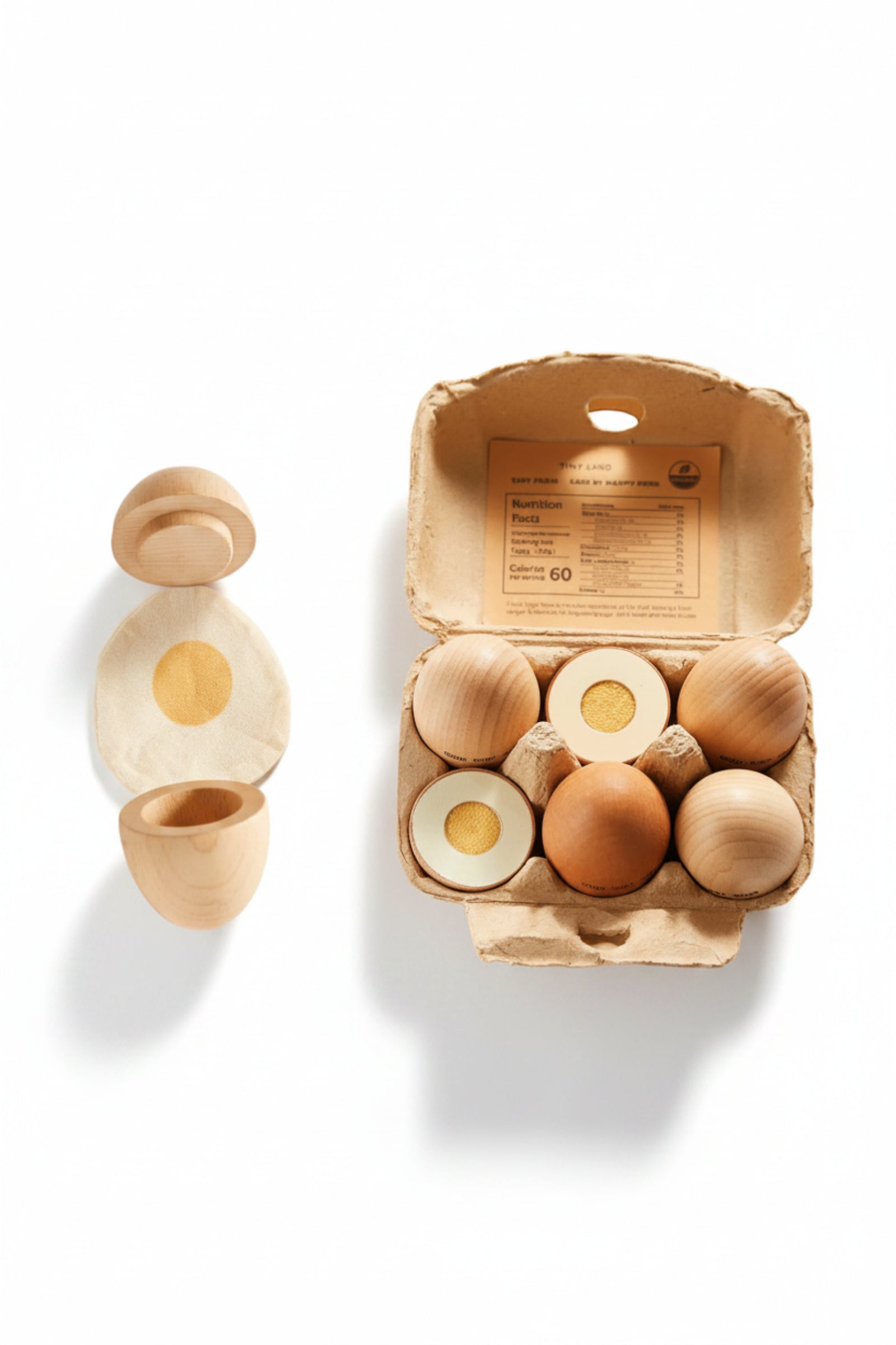 Organic Wooden Eggs Play Food set for Kids