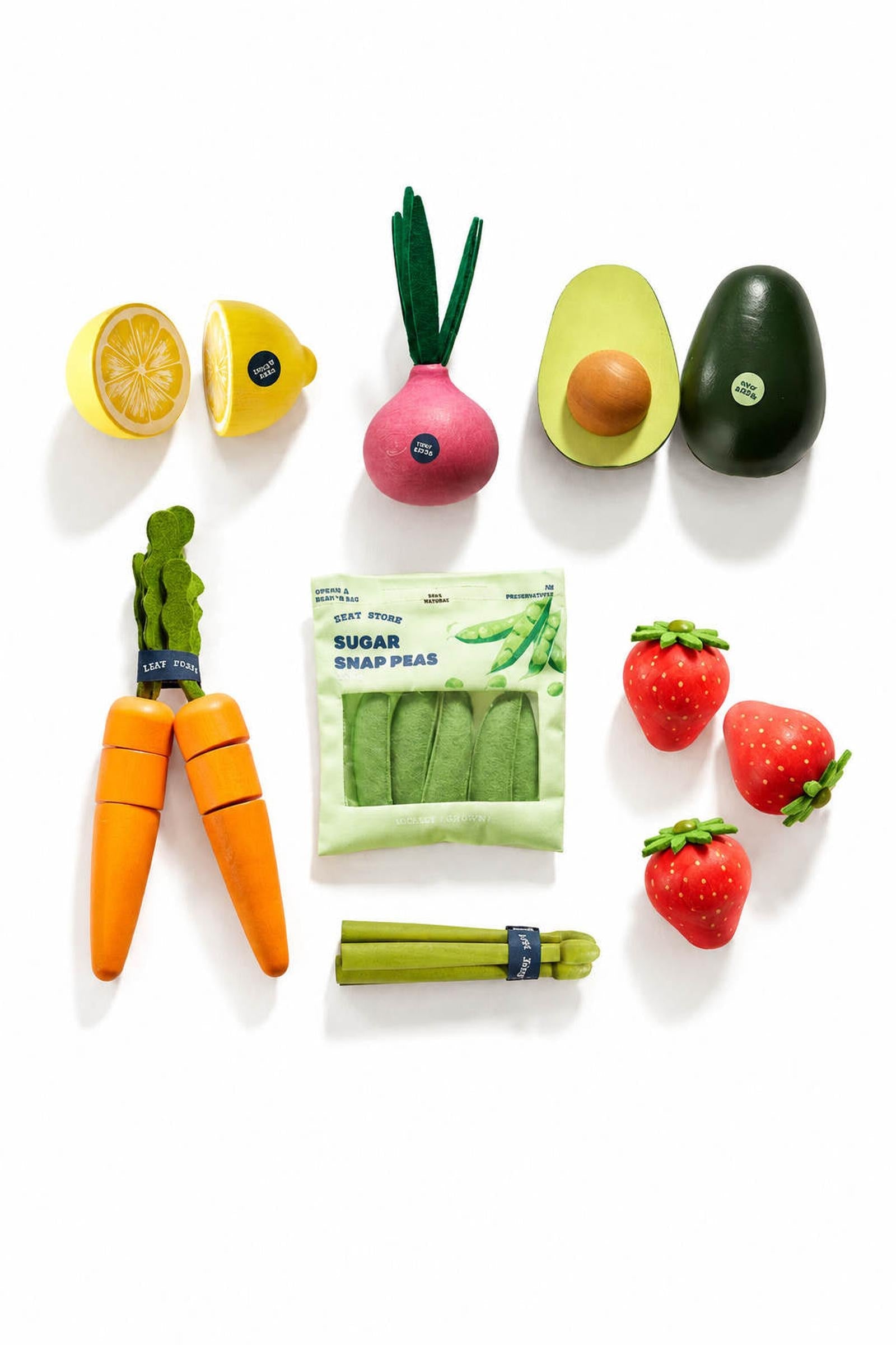 Organic Wooden Fruit & Vegetable Play Food Set