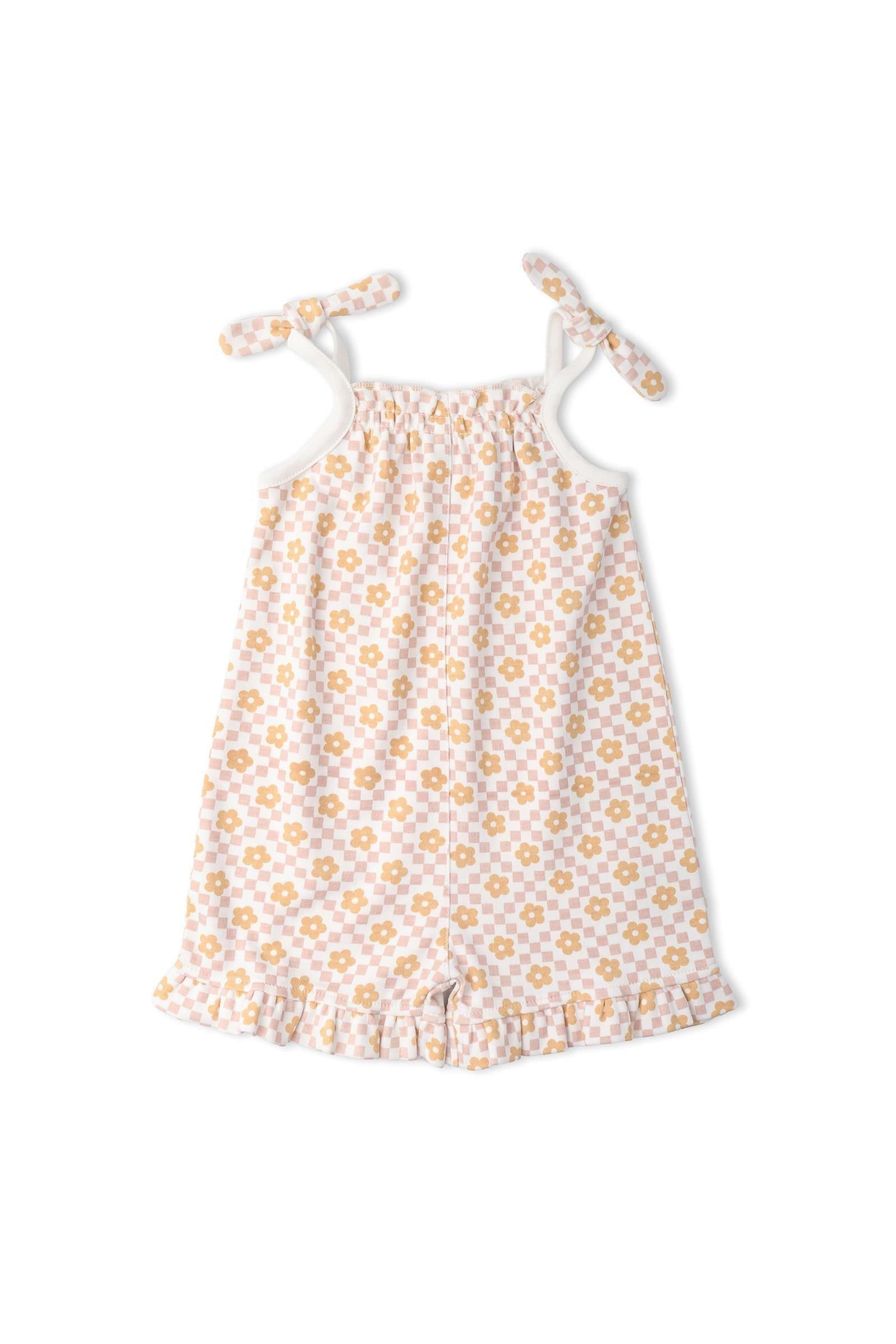 Organic Ruffle Jumpsuit - Pop Floral