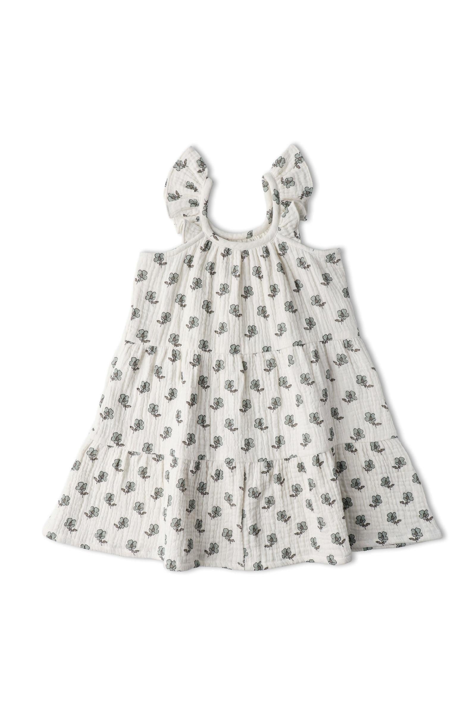 Organic Ruffle Tiered Dress - Poppy