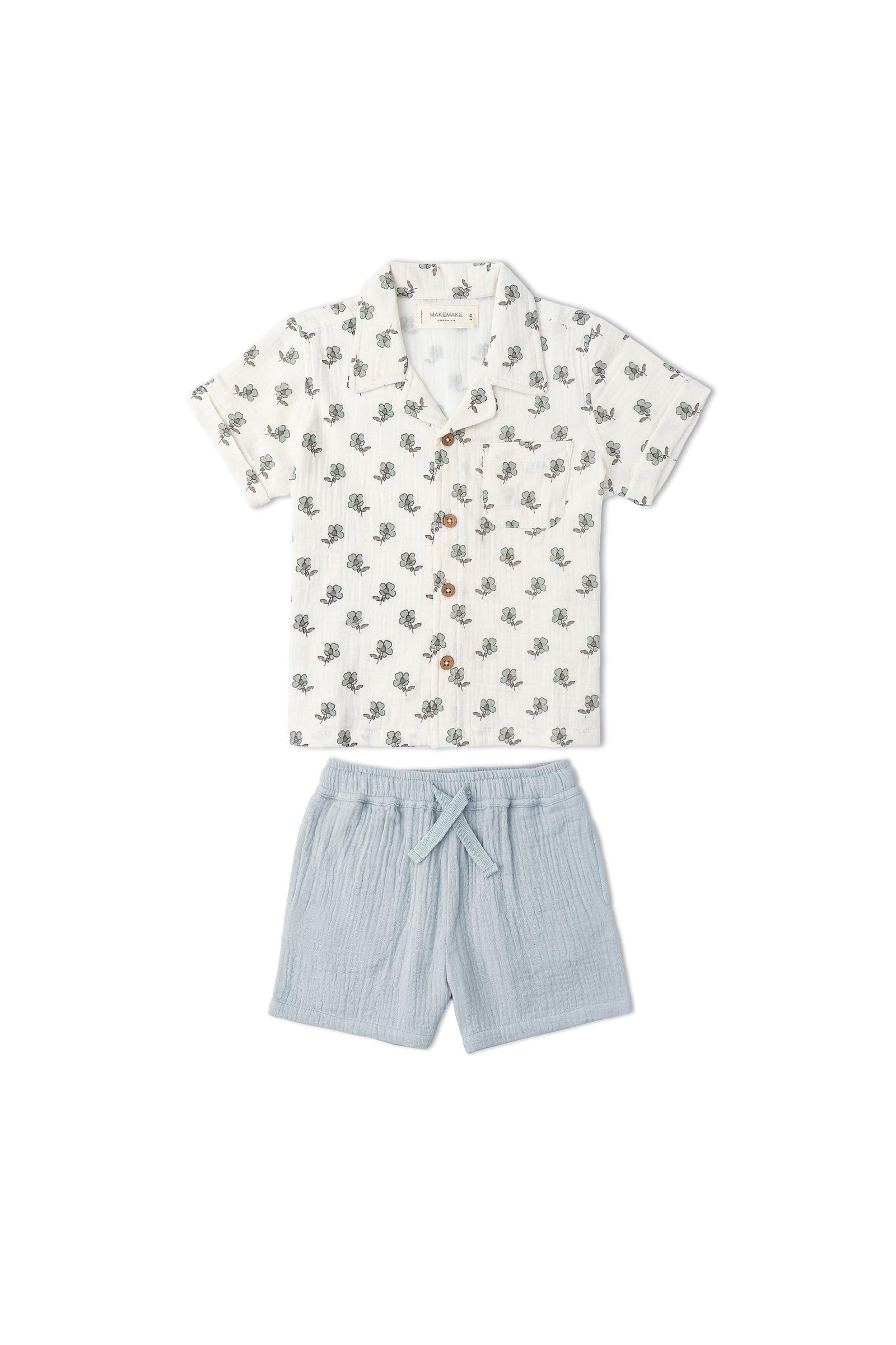 Organic Shirt & Shorts Set - Poppy
