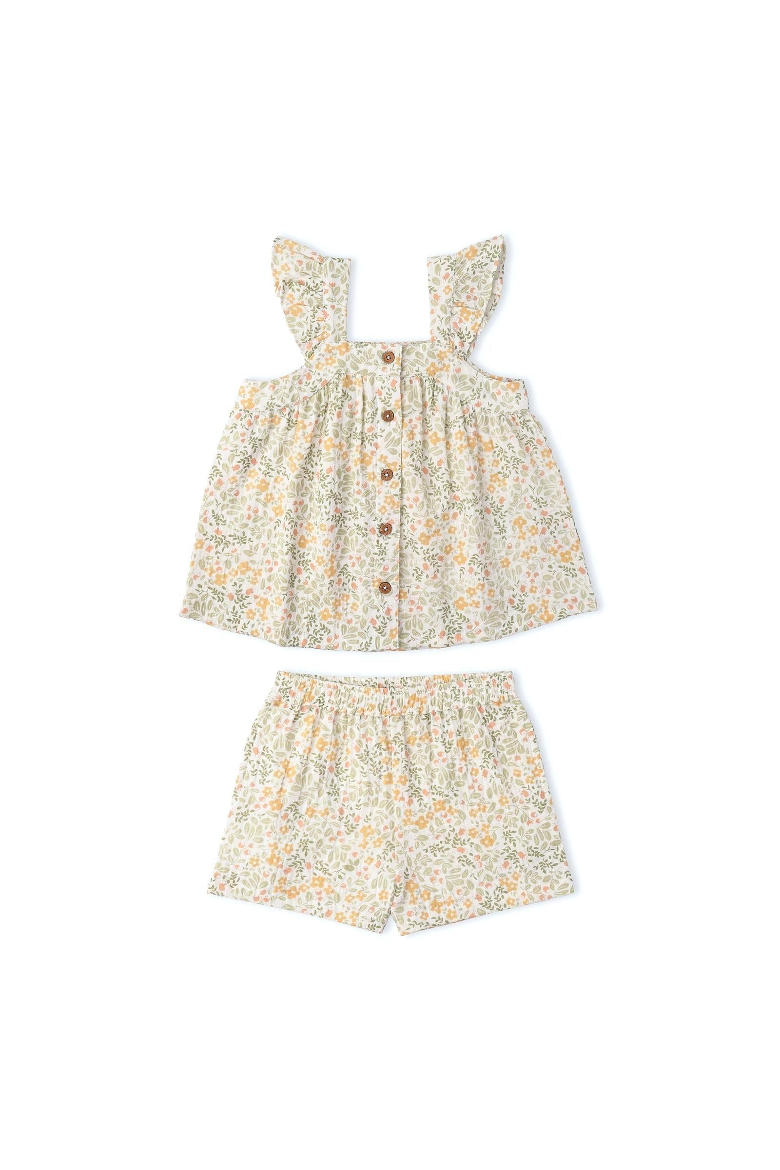 Organic Flutter Top & Shorts Set - Bloomfield
